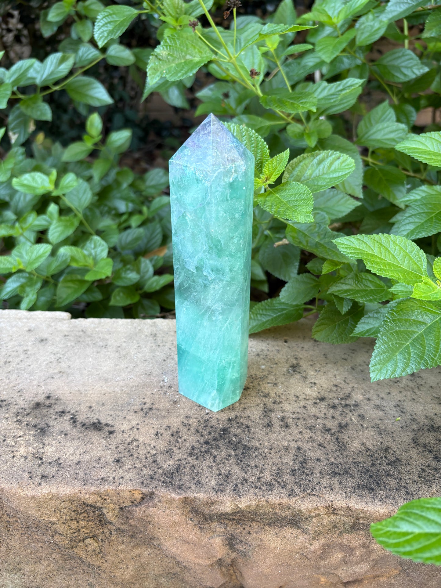Large 1.79 lb. Green Fluorite Tower with Purple Tip - Focus • Clarity • Intuition