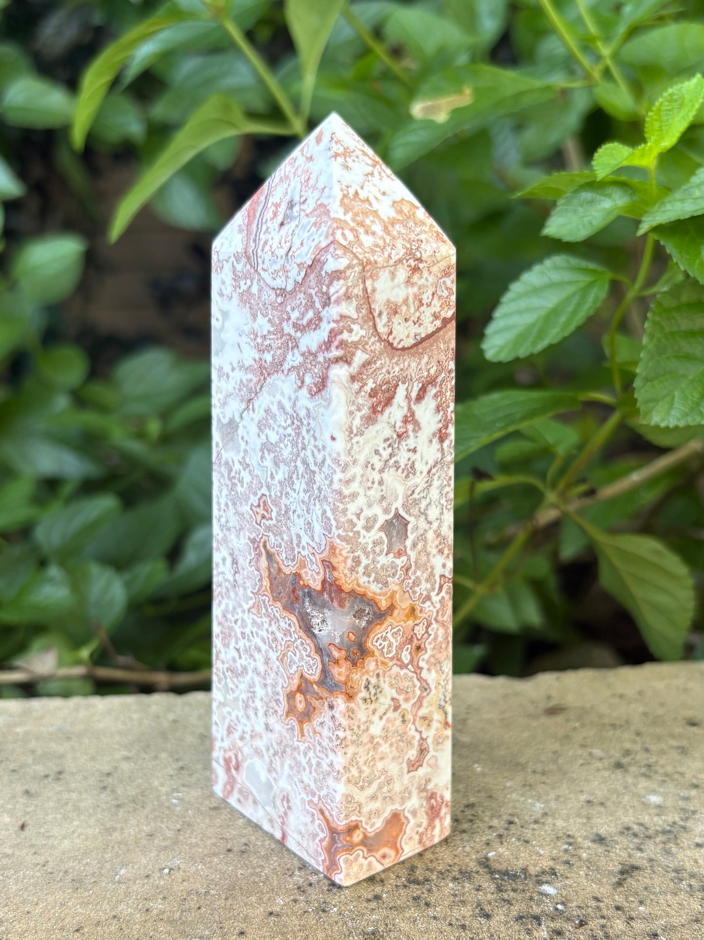 Pink Mexican Crazy Lace Agate Tower - Optimism • Grounding • Creativity