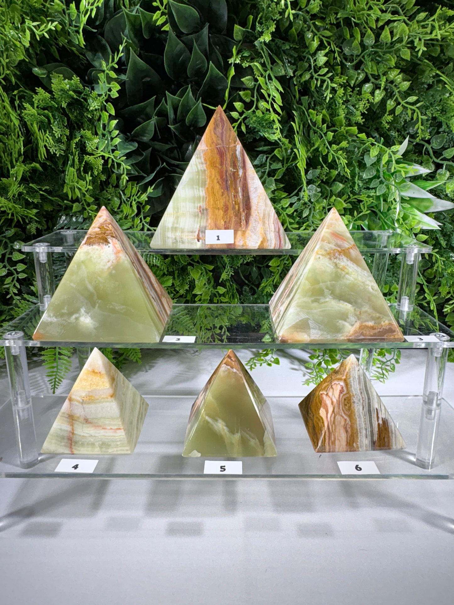 Green Onyx Pyramids Grounding • Confidence • Balance