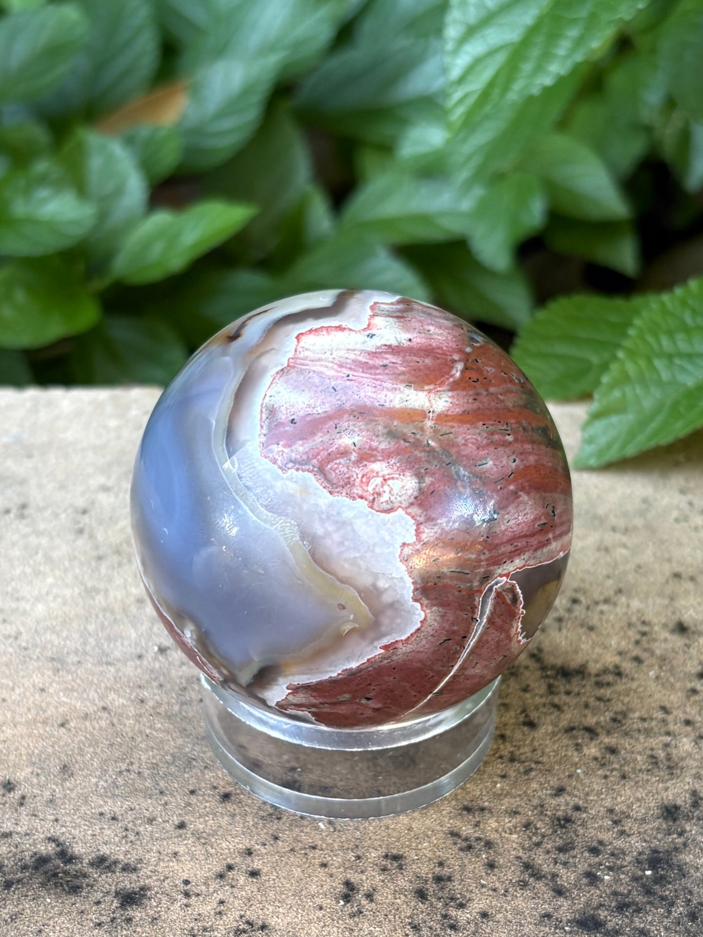 Football Agate Sphere with UV Reaction - Grounding • Balance • Confidence