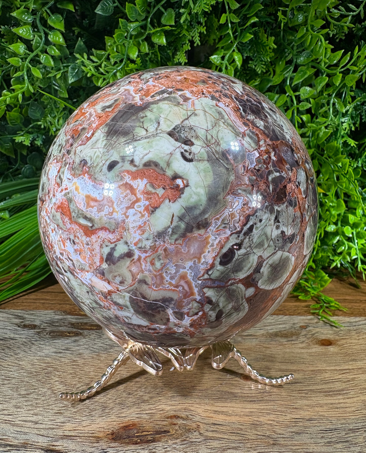Large Money Agate Sphere - 115 mm - 5 lbs - Abundance • Prosperity • Growth