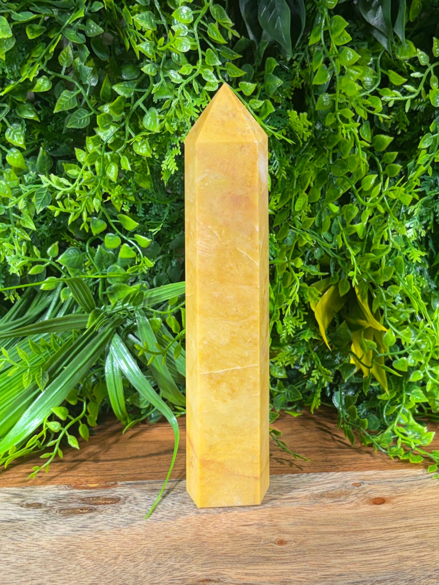 Yellow Jade Six-Sided Tower - Confidence • Abundance • Optimism