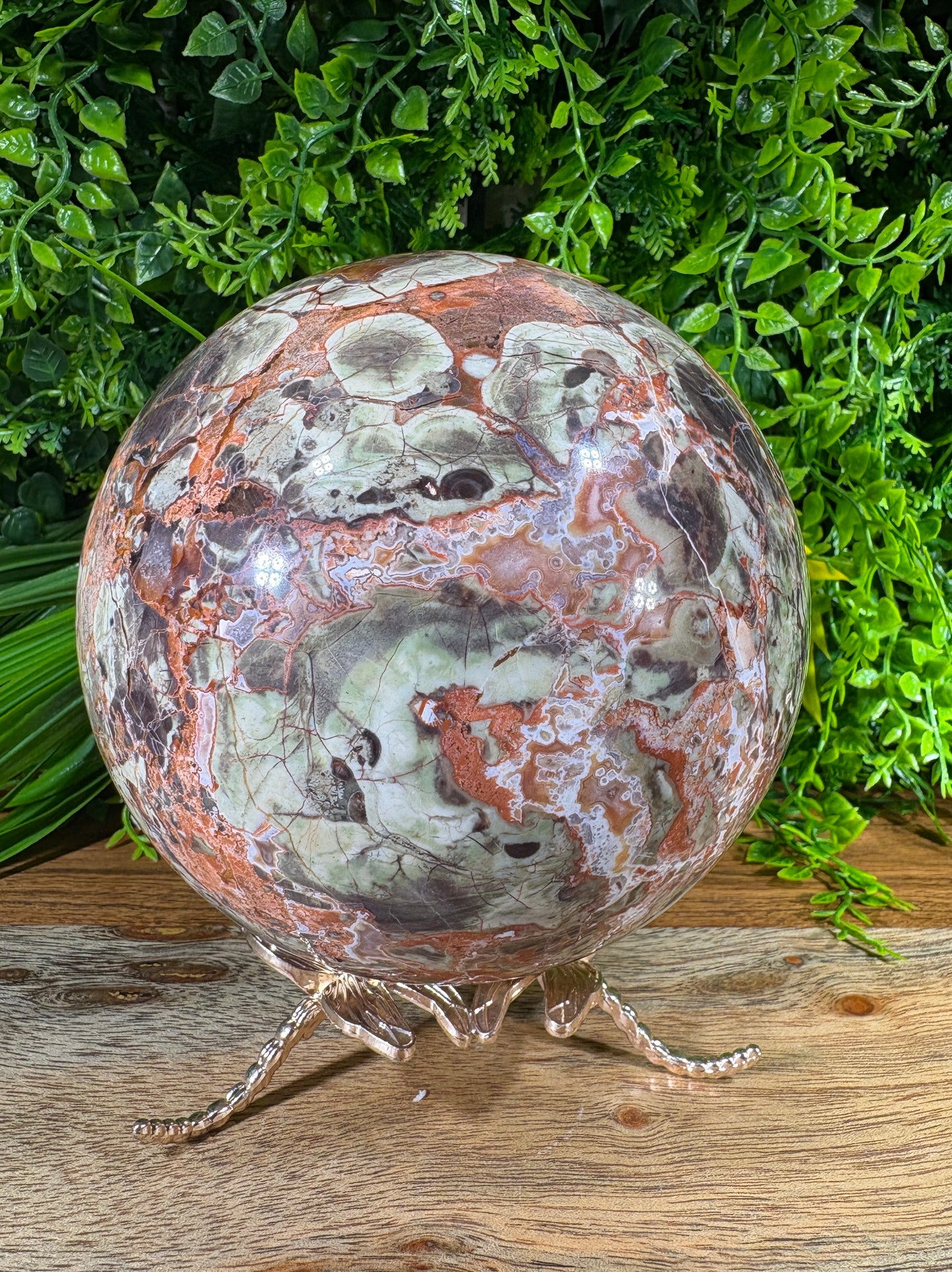 Large Money Agate Sphere - 115 mm - 5 lbs - Abundance • Prosperity • Growth