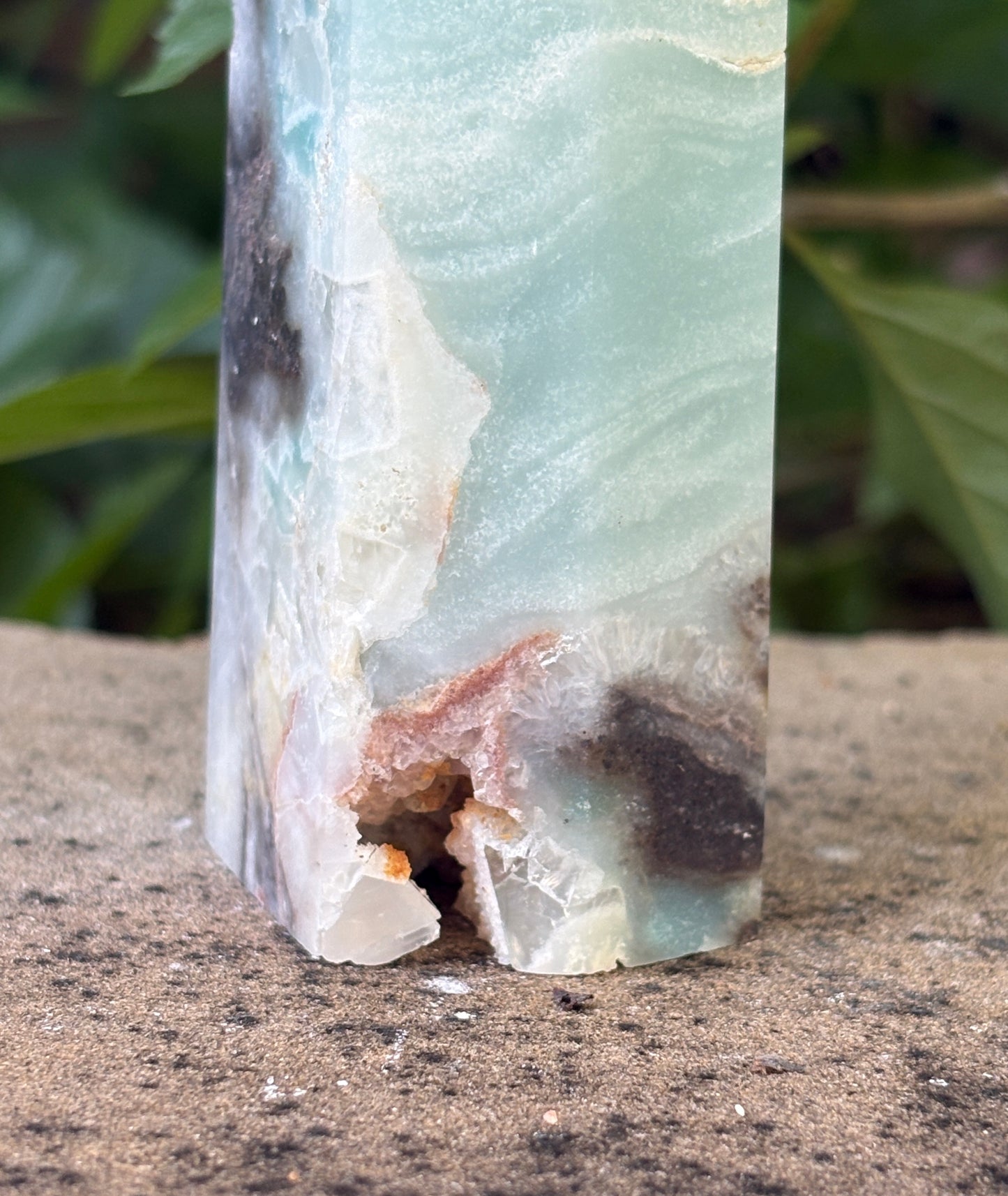 Amazonite Tower with Hidden Bottom Druzy - Communication • Balance • Confidence