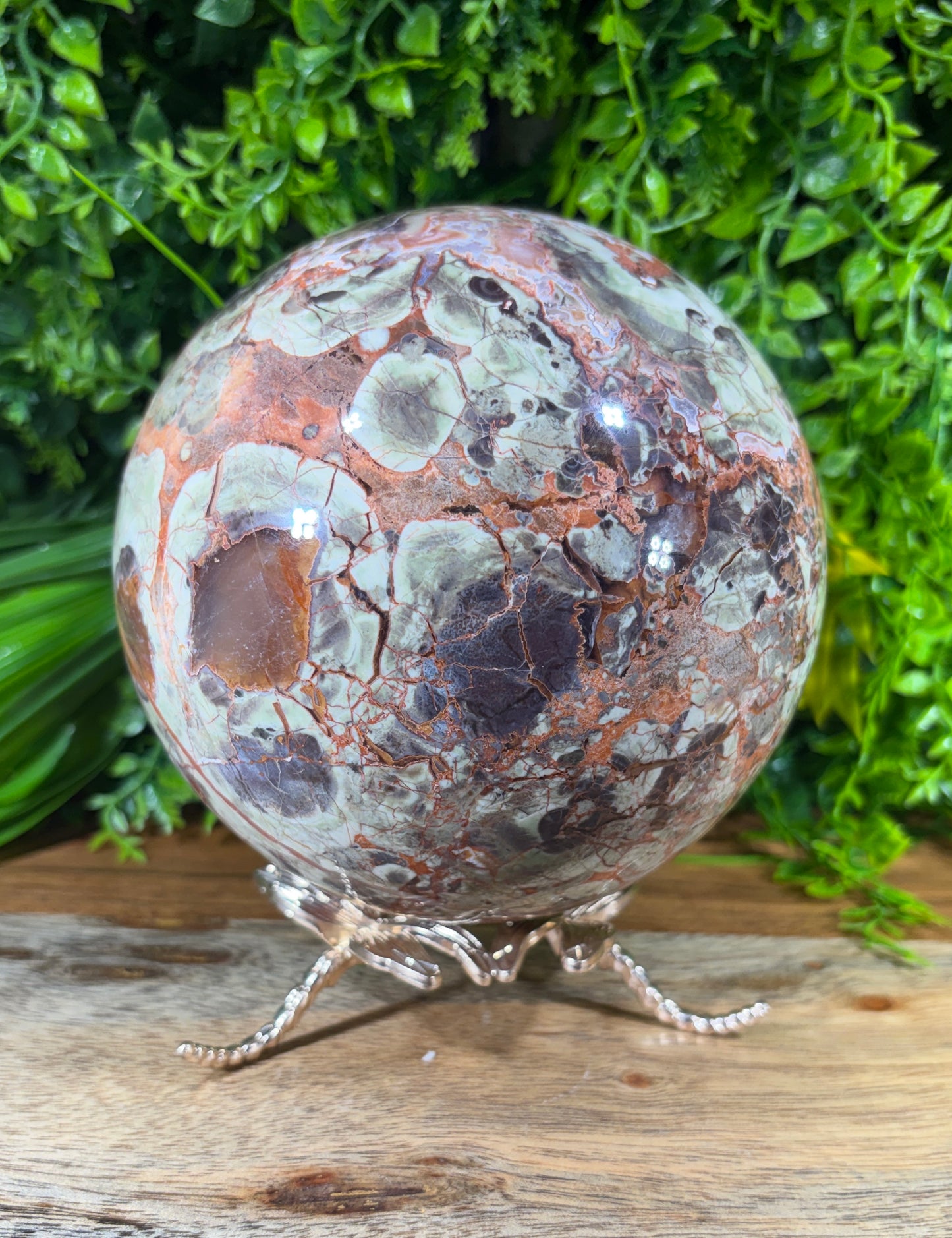 Large Money Agate Sphere - 115 mm - 5 lbs - Abundance • Prosperity • Growth