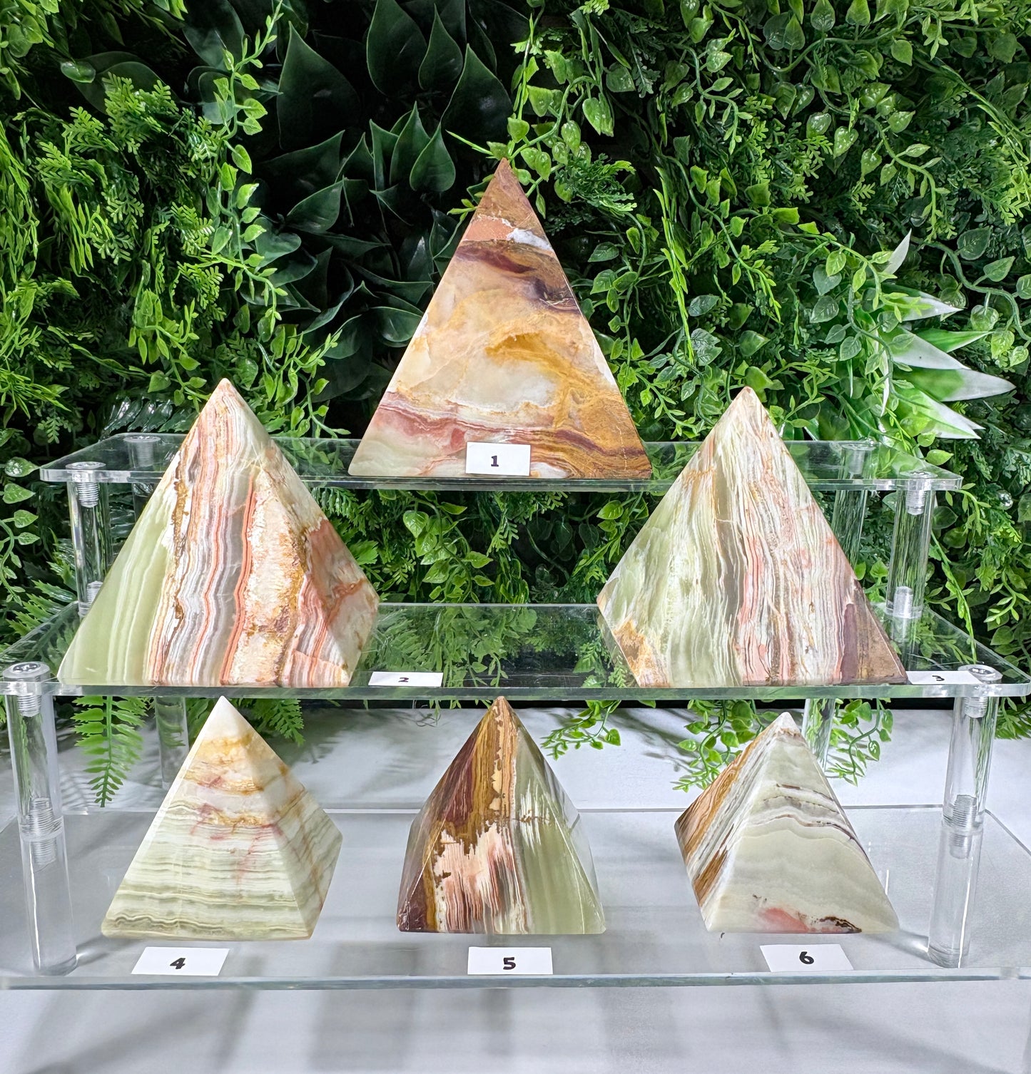 Green Onyx Pyramids Grounding • Confidence • Balance