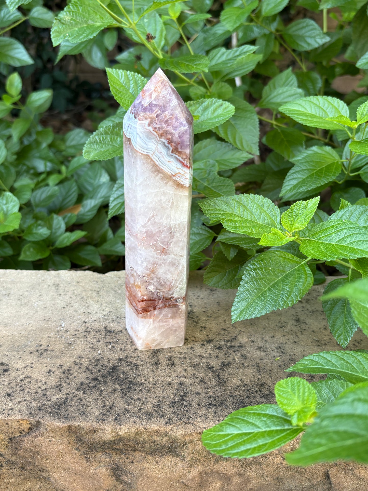 Banded Amethyst Agate Tower -  Intuition • Balance • Peace