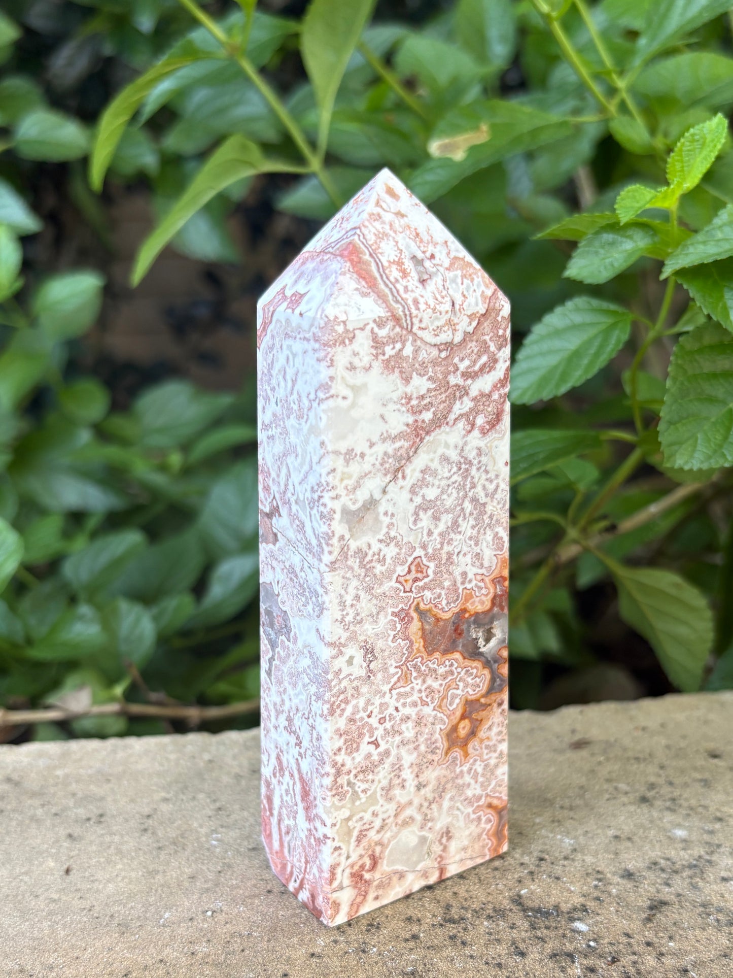 Pink Mexican Crazy Lace Agate Tower - Optimism • Grounding • Creativity