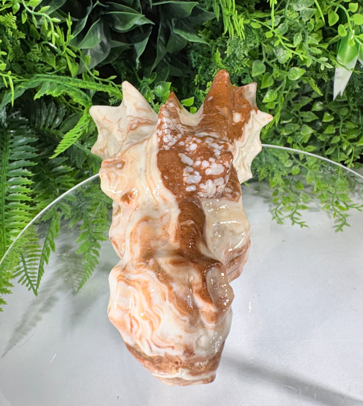 Carved Amber Calcite Dragon Head - Confidence • Joy • Empowered Energy