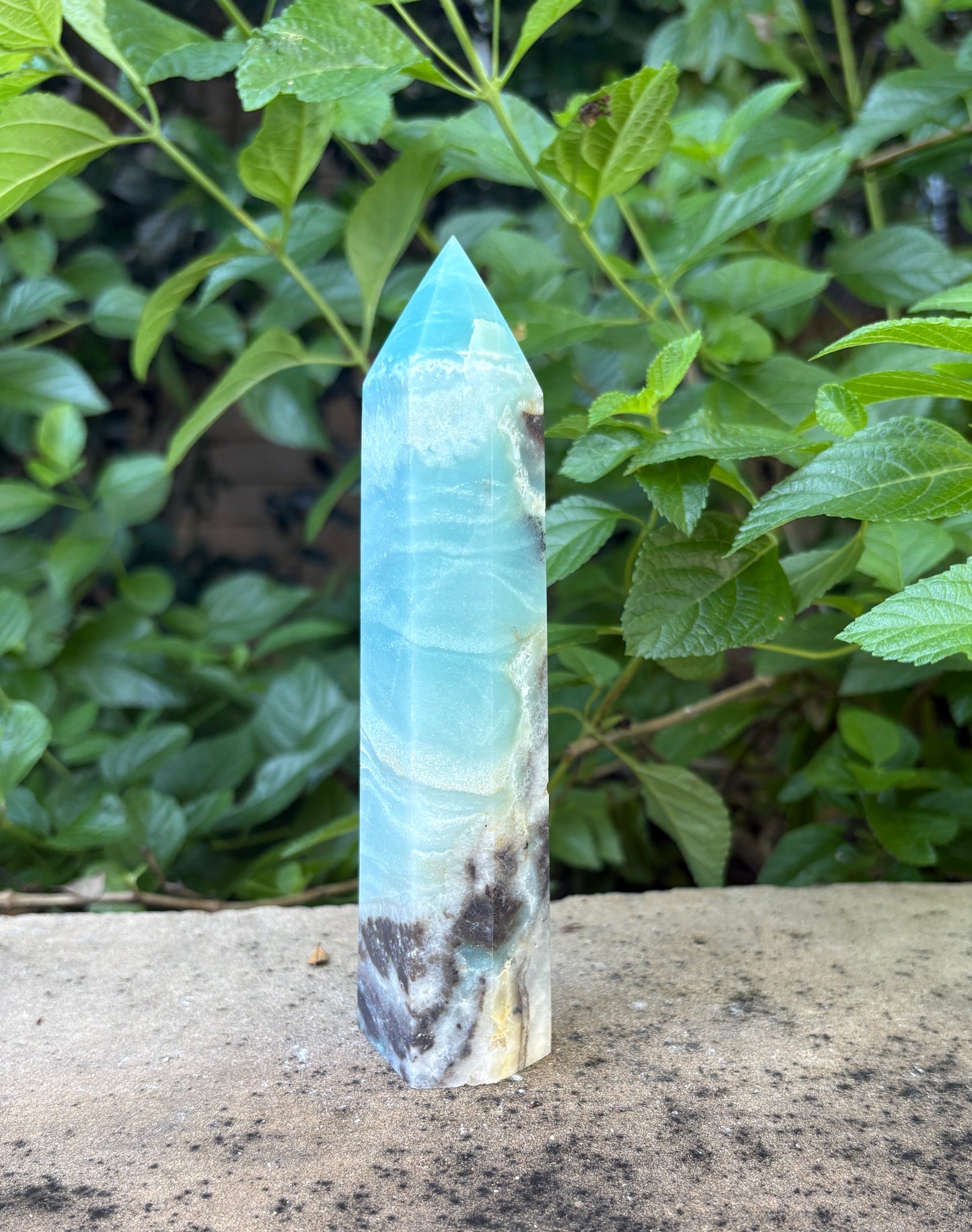 Amazonite Tower with Hidden Bottom Druzy - Communication • Balance • Confidence
