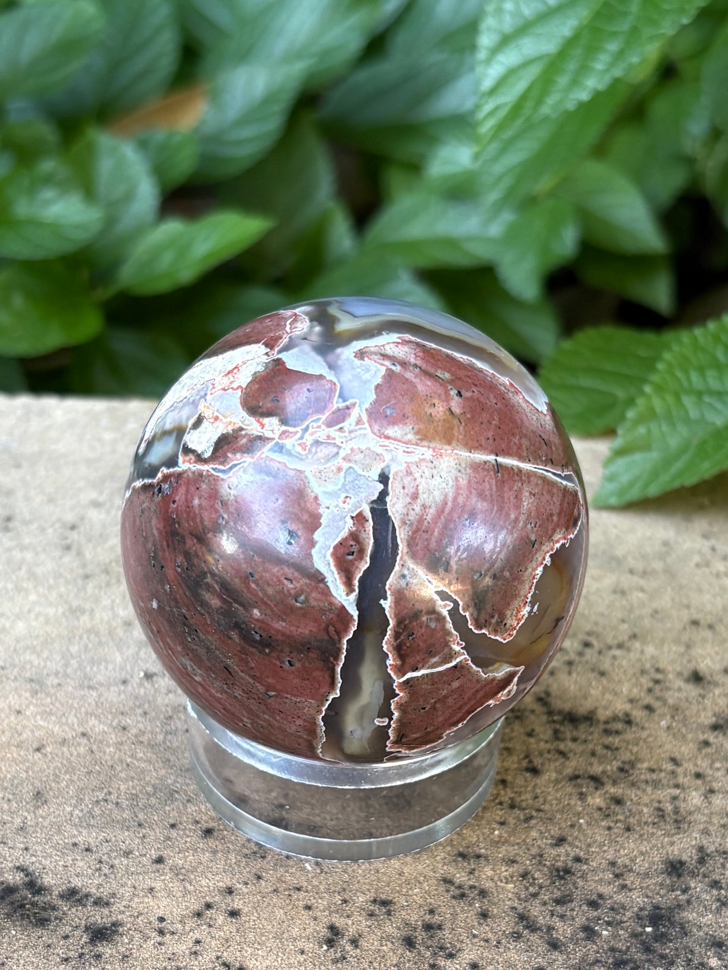 Football Agate Sphere with UV Reaction - Grounding • Balance • Confidence