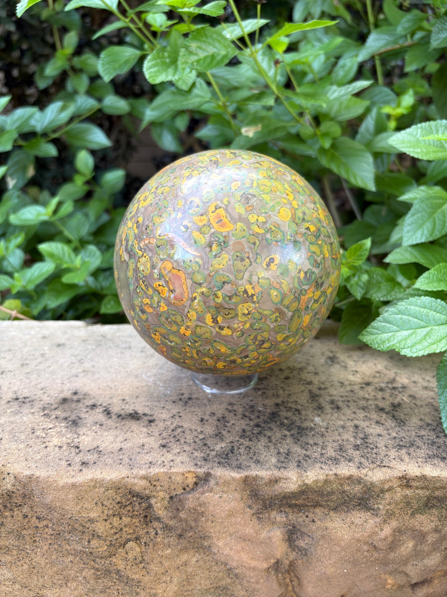 Large 7.82 lbs. Fruit Jasper Sphere -  Grounding • Vitality • Creativity