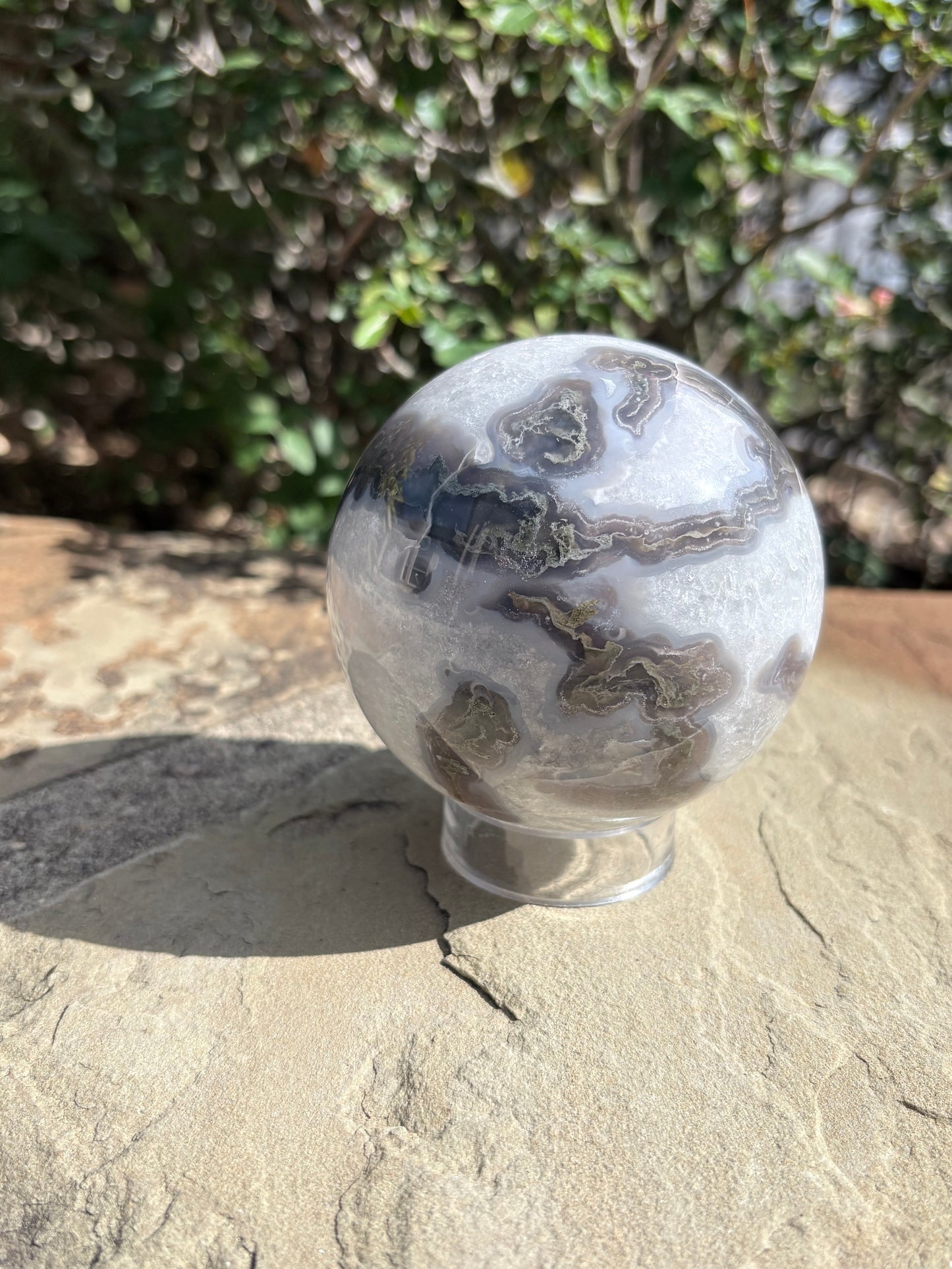 🌿 Moss Agate Crystal Sphere – Renewal • Balance • Earth Calm