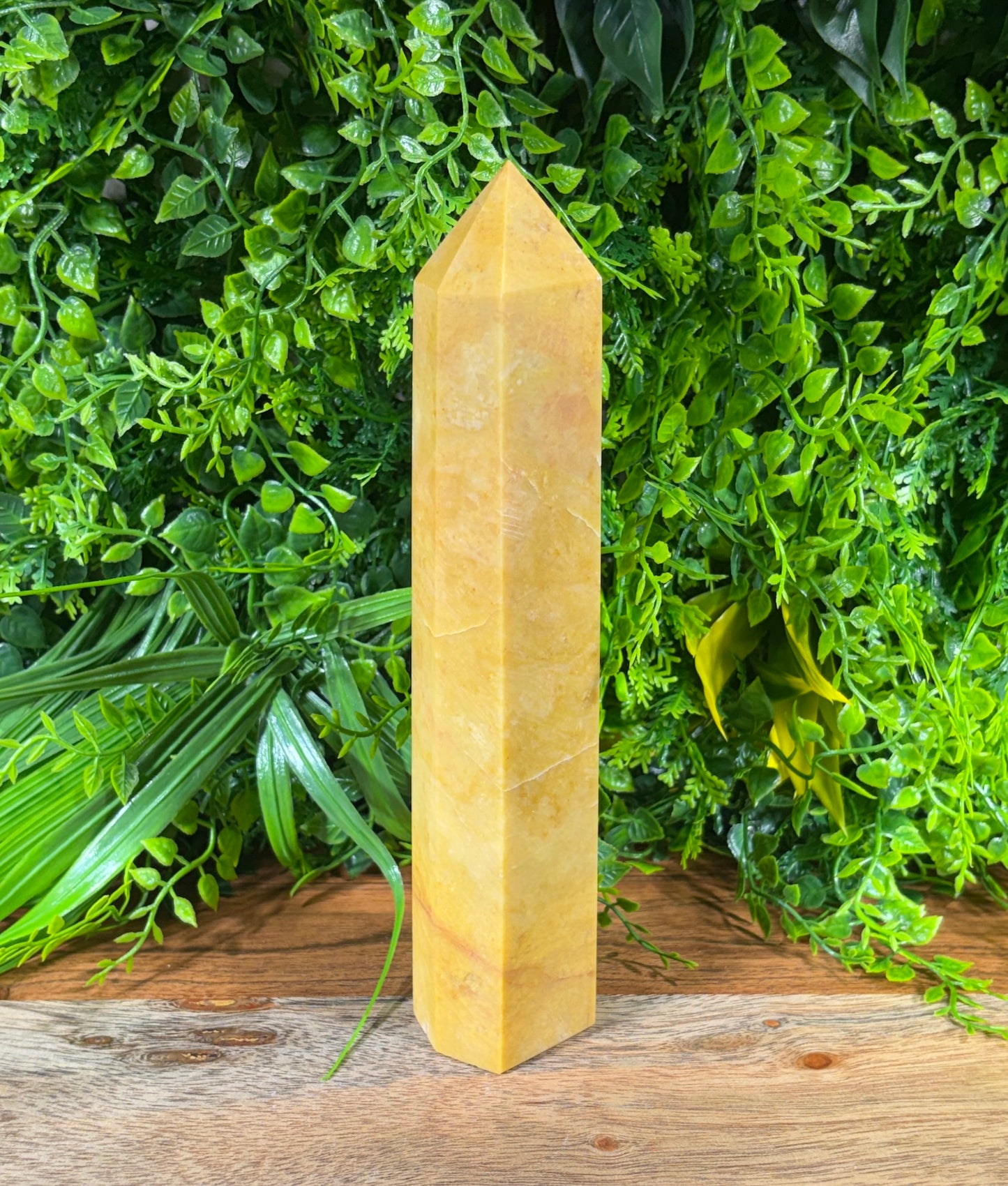 Yellow Jade Six-Sided Tower - Confidence • Abundance • Optimism