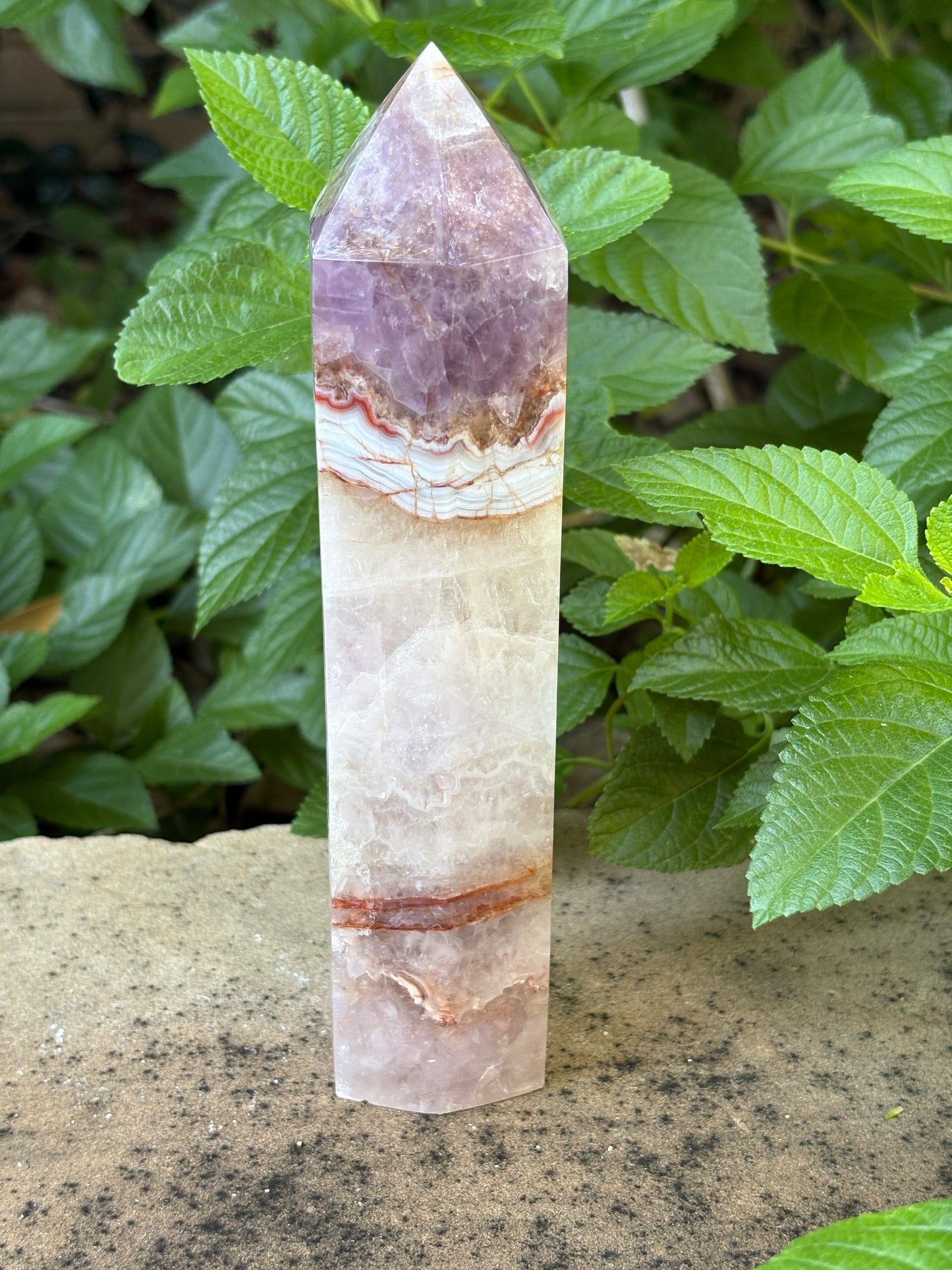 Banded Amethyst Agate Tower -  Intuition • Balance • Peace