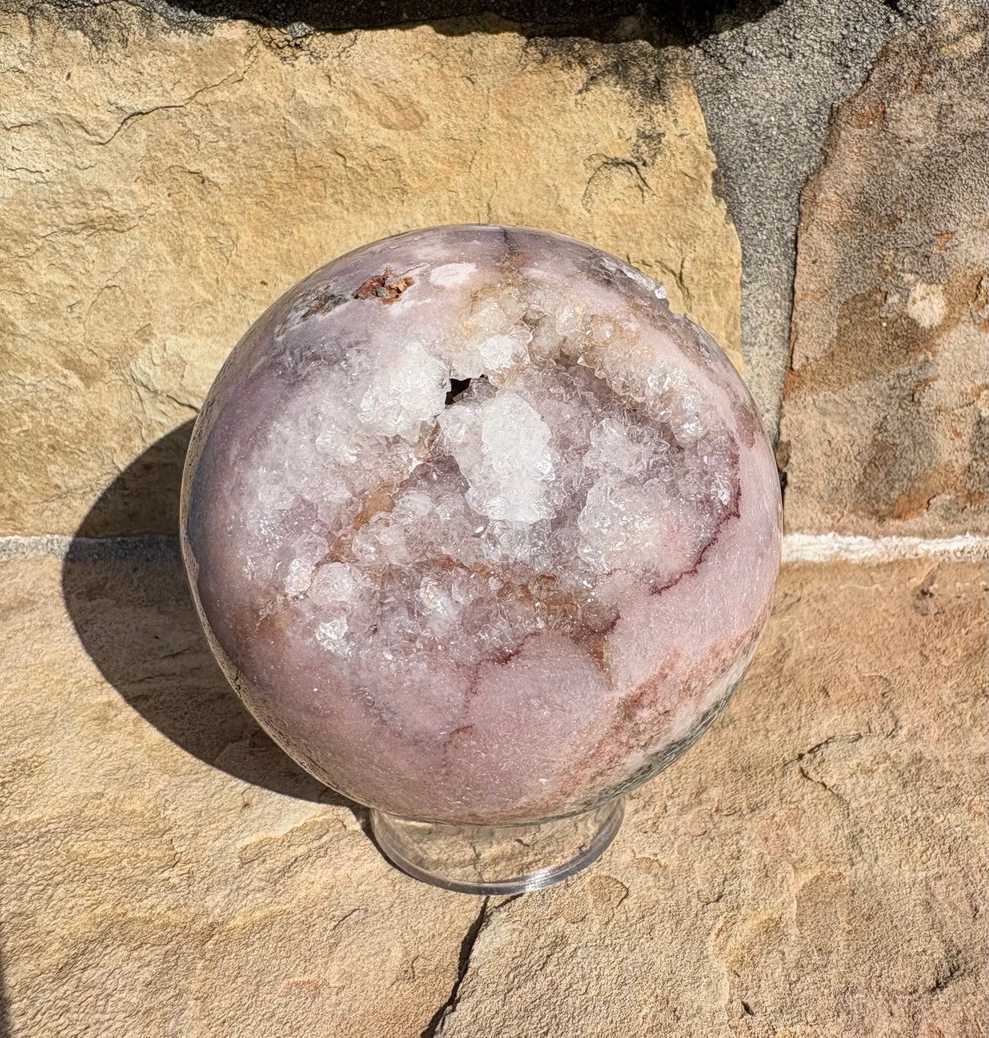 🌸✨ Pink Amethyst Druzy Sphere with Natural Matrix Earthborn Beauty | Raw Truth | Heart-Centered Calm