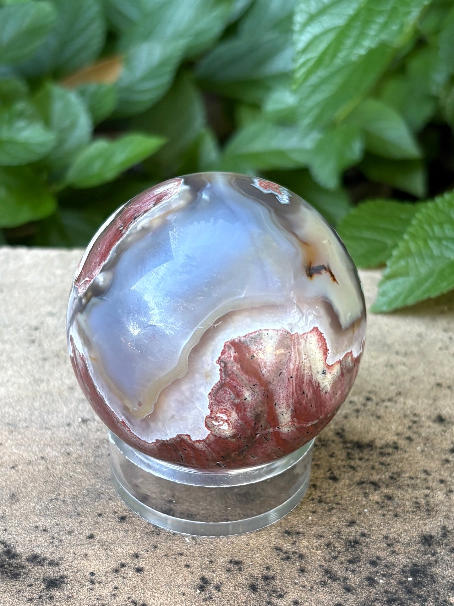 Football Agate Sphere with UV Reaction - Grounding • Balance • Confidence