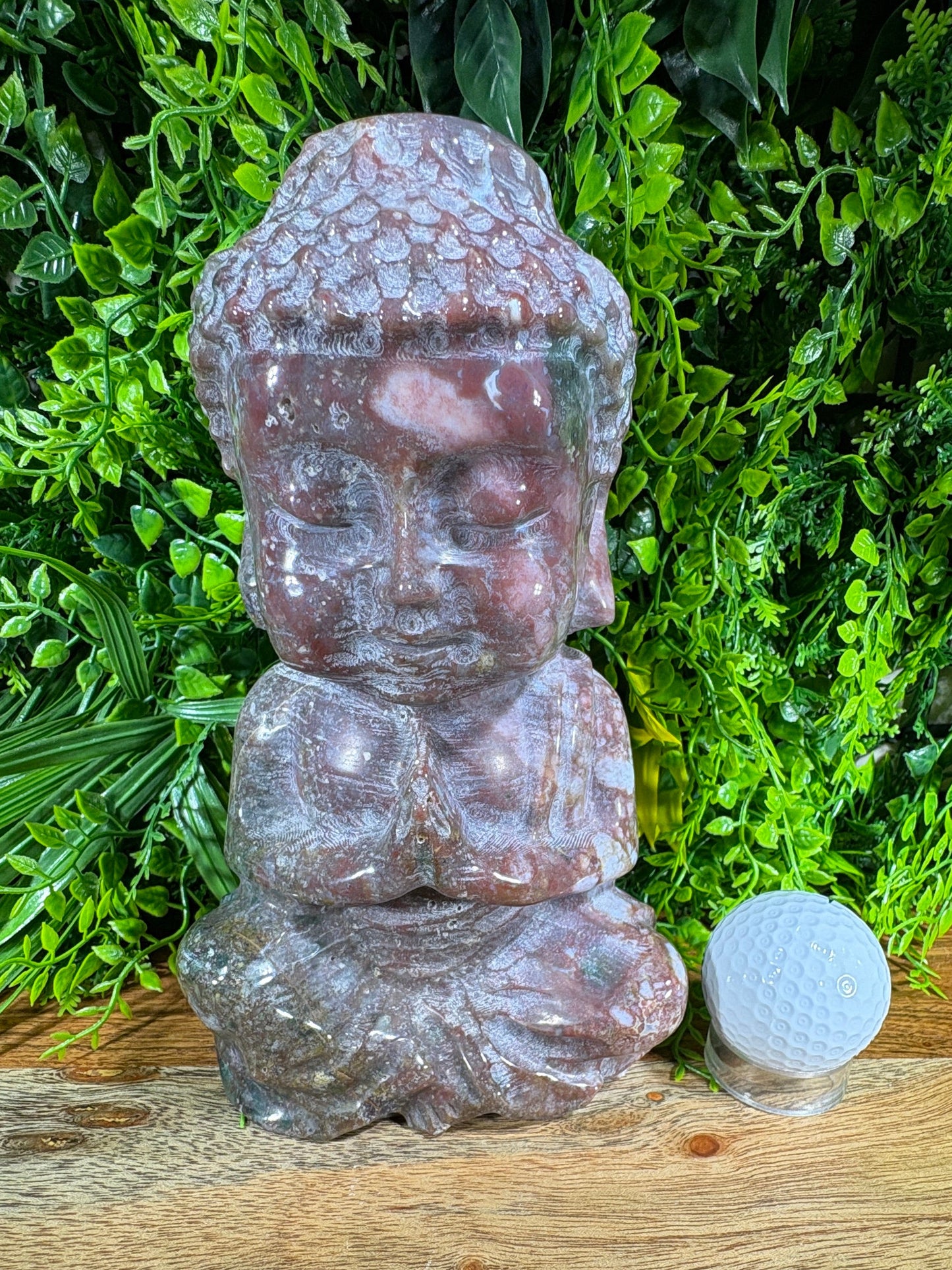“Tidekeeper” 5.5lb. Orbicular Jasper Buddha | Emotional Balance • Calm Presence • Joyful Grounding