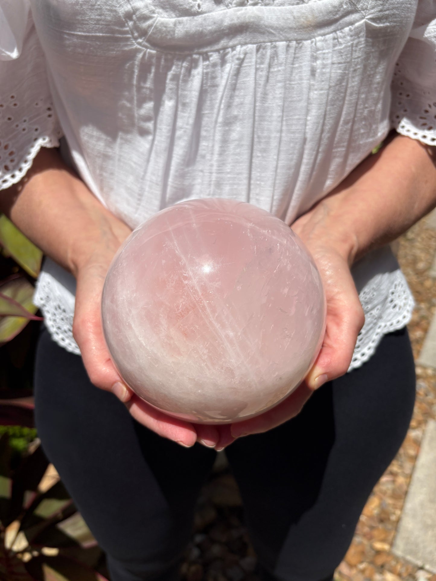 Large Rose Quartz Sphere 8.14 lbs.  - Love  & Compassion