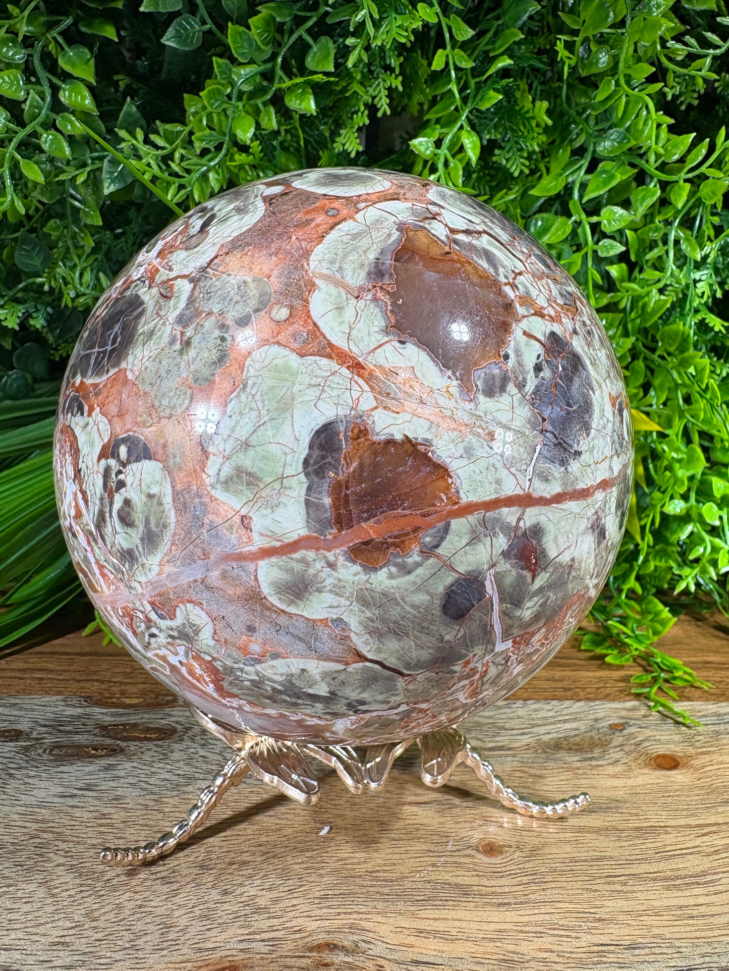 Large Money Agate Sphere - 115 mm - 5 lbs - Abundance • Prosperity • Growth