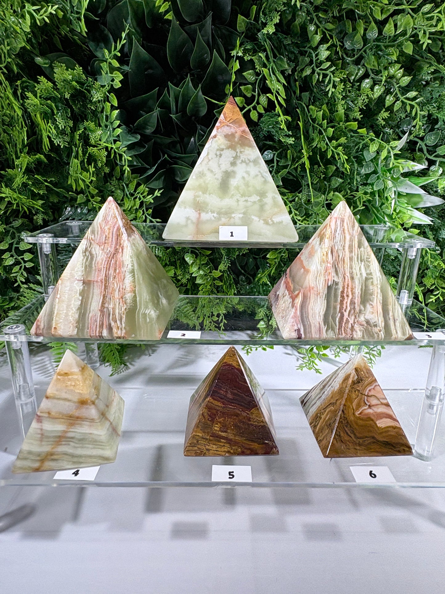 Green Onyx Pyramids Grounding • Confidence • Balance