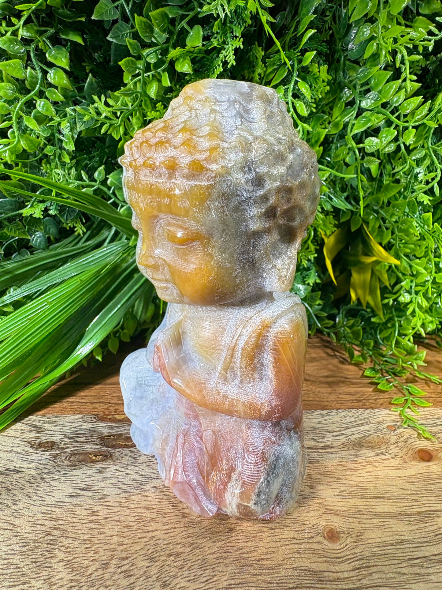 Multicolor Banded Agate Buddha - Grounding • Balance • Inner Peace