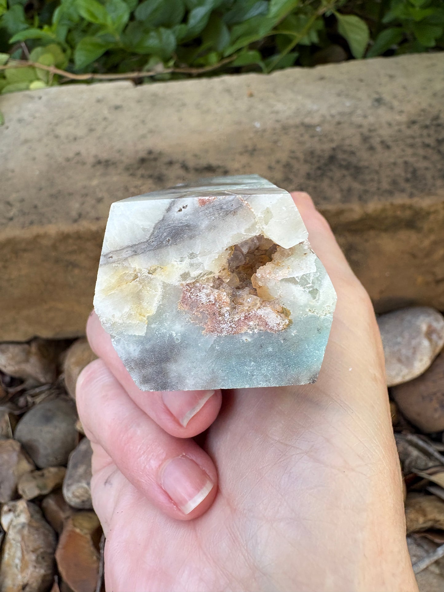 Amazonite Tower with Hidden Bottom Druzy - Communication • Balance • Confidence