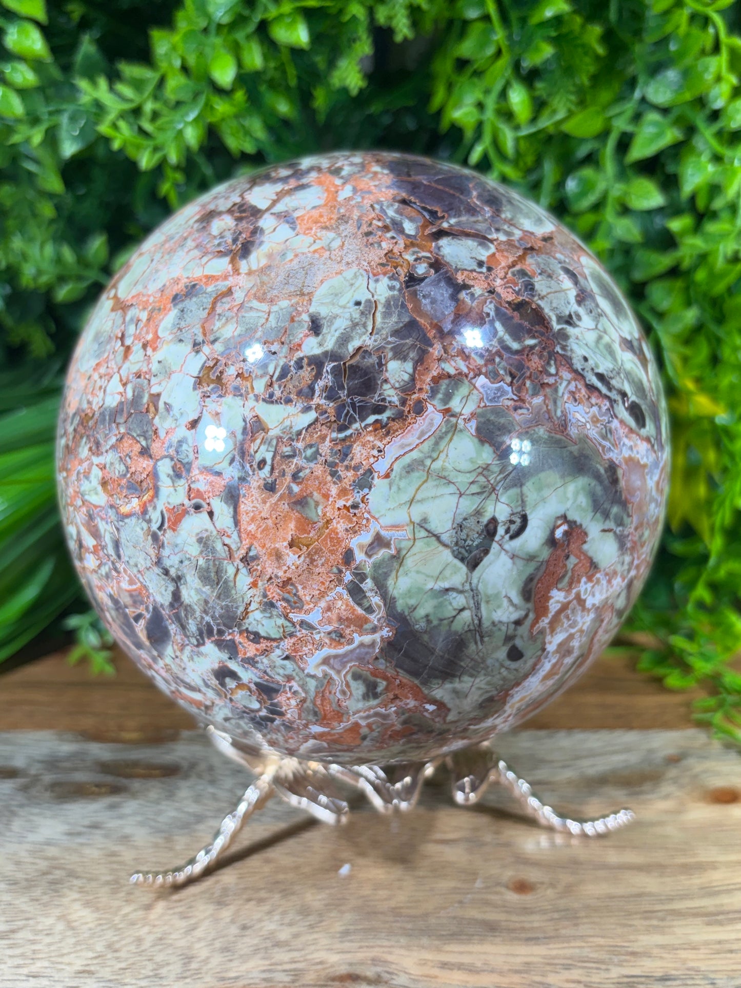 Large Money Agate Sphere - 115 mm - 5 lbs - Abundance • Prosperity • Growth