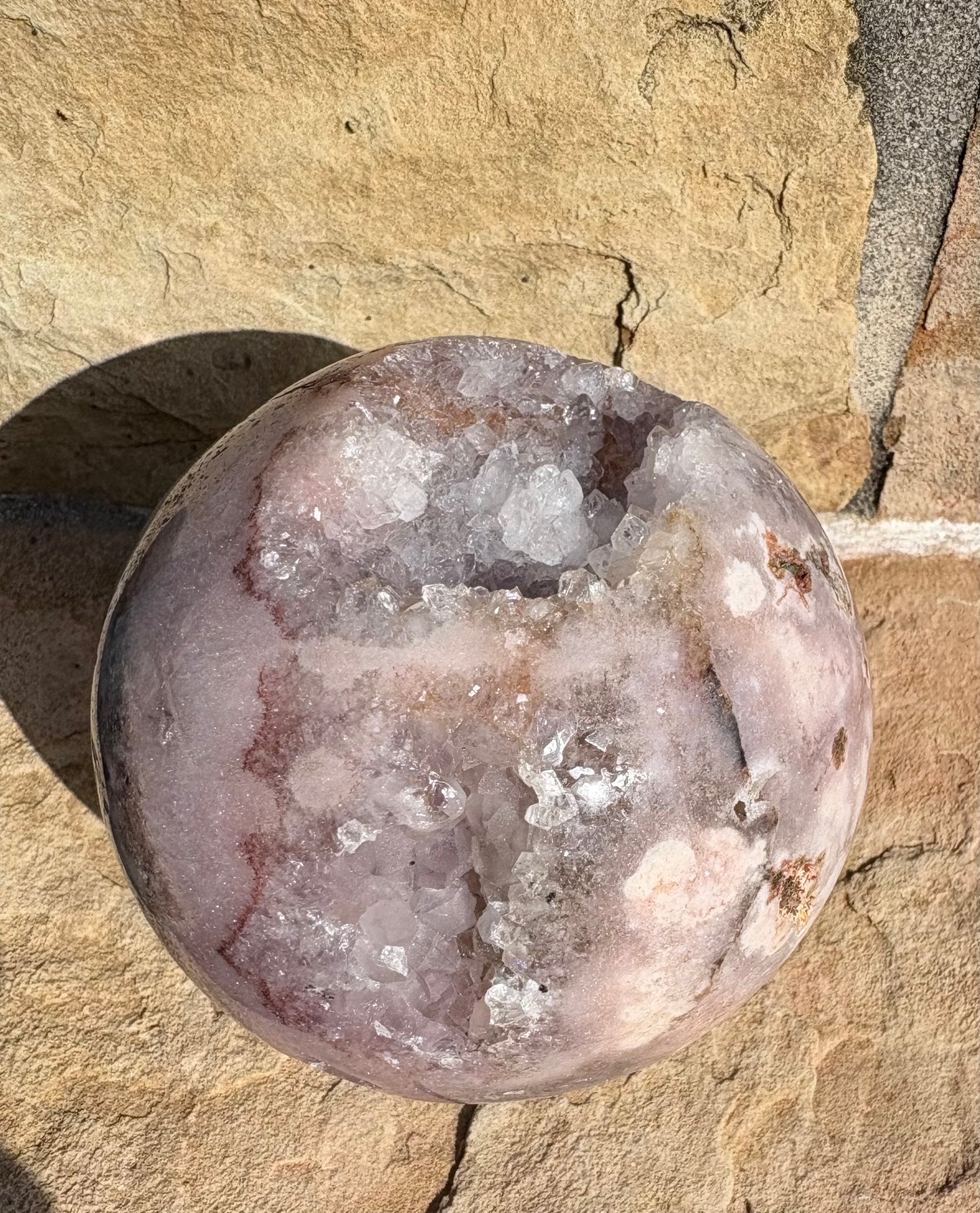 🌸✨ Pink Amethyst Druzy Sphere with Natural Matrix Earthborn Beauty | Raw Truth | Heart-Centered Calm