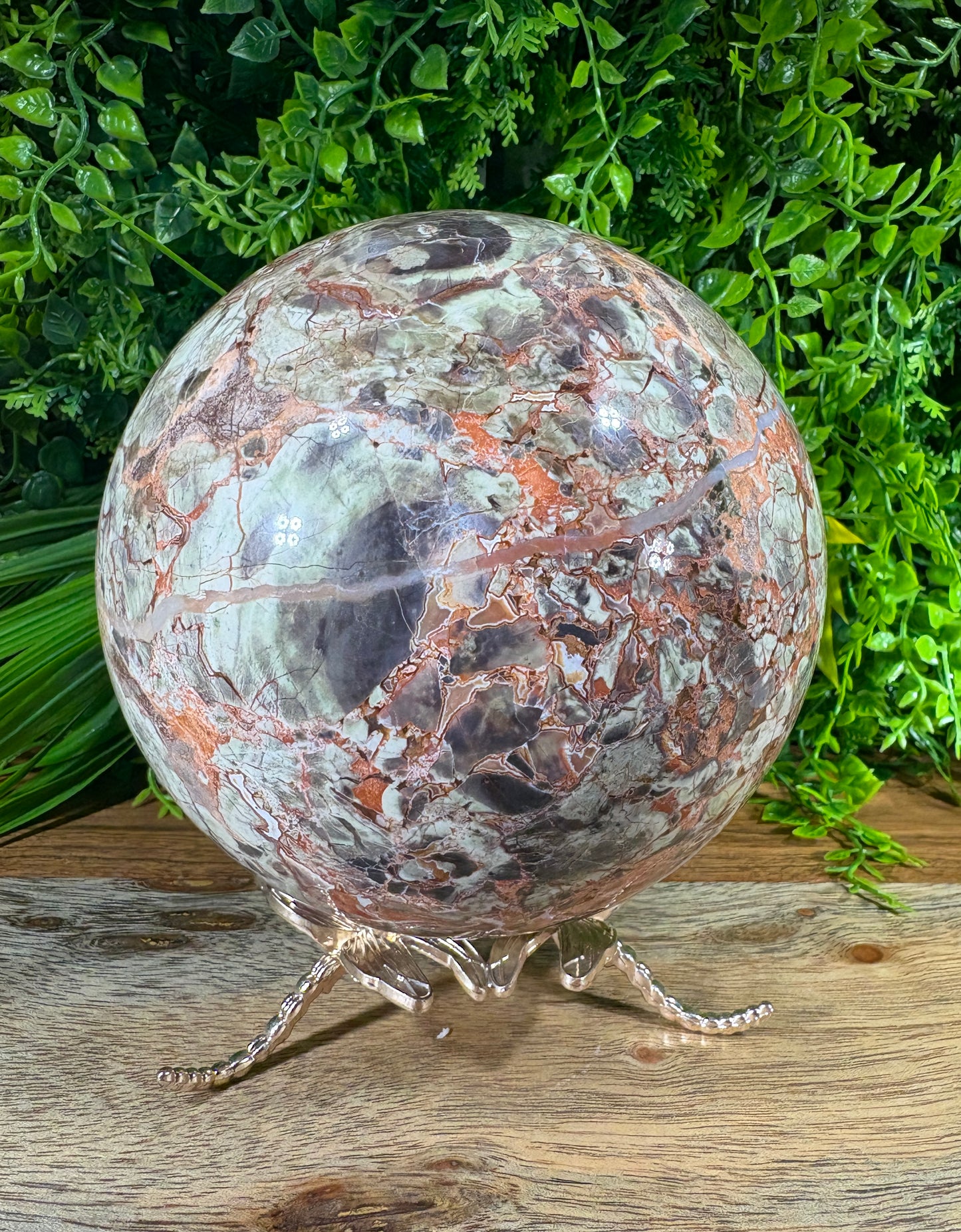 Large Money Agate Sphere - 115 mm - 5 lbs - Abundance • Prosperity • Growth