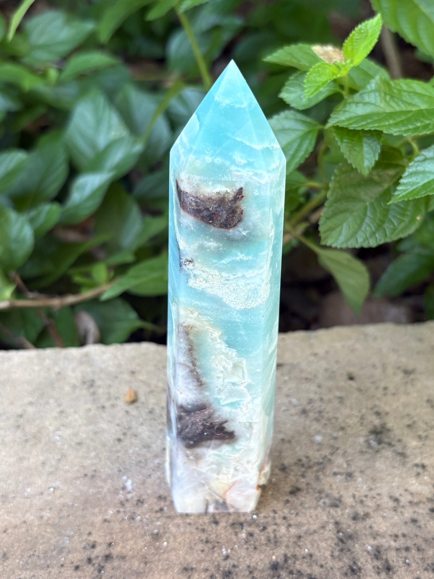 Amazonite Tower with Hidden Bottom Druzy - Communication • Balance • Confidence