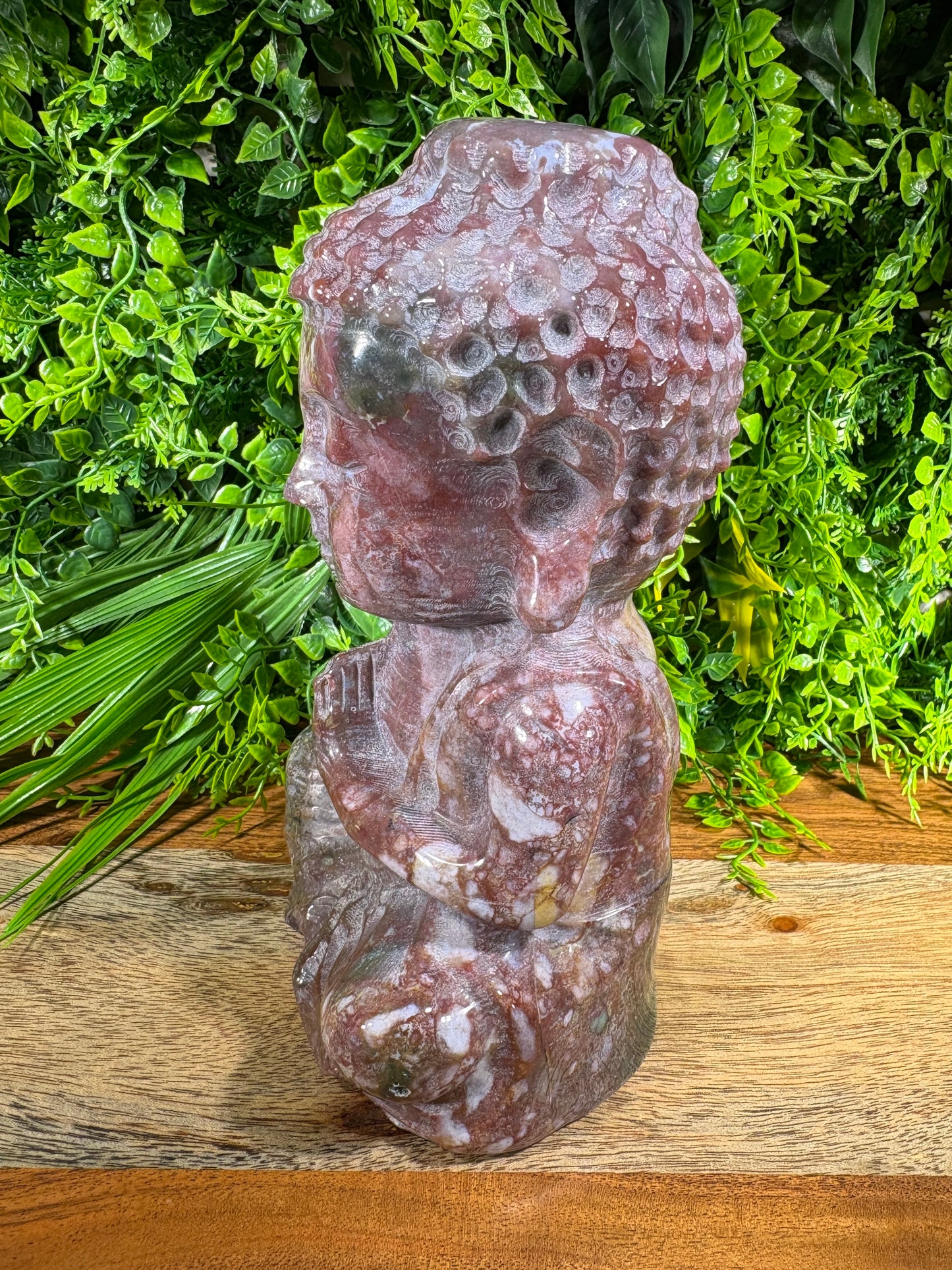 “Tidekeeper” 5.5lb. Orbicular Jasper Buddha | Emotional Balance • Calm Presence • Joyful Grounding
