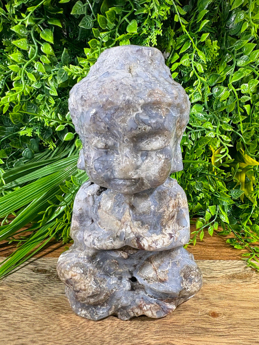 Blue Agate Buddha Guardian – Caverned Calm & Ancient Stillness  Peace | Patience | Deep Soul Grounding