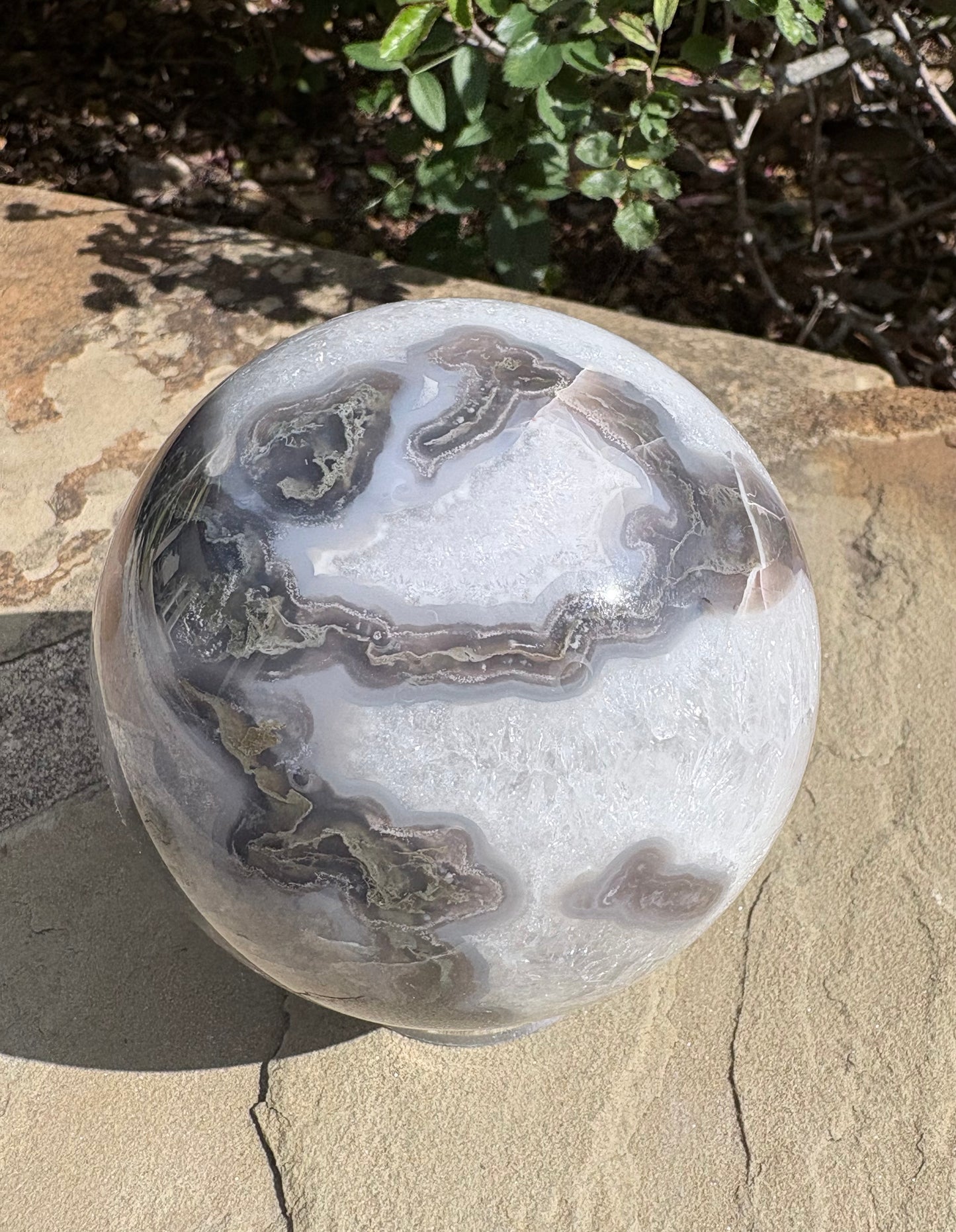 🌿 Moss Agate Crystal Sphere – Renewal • Balance • Earth Calm