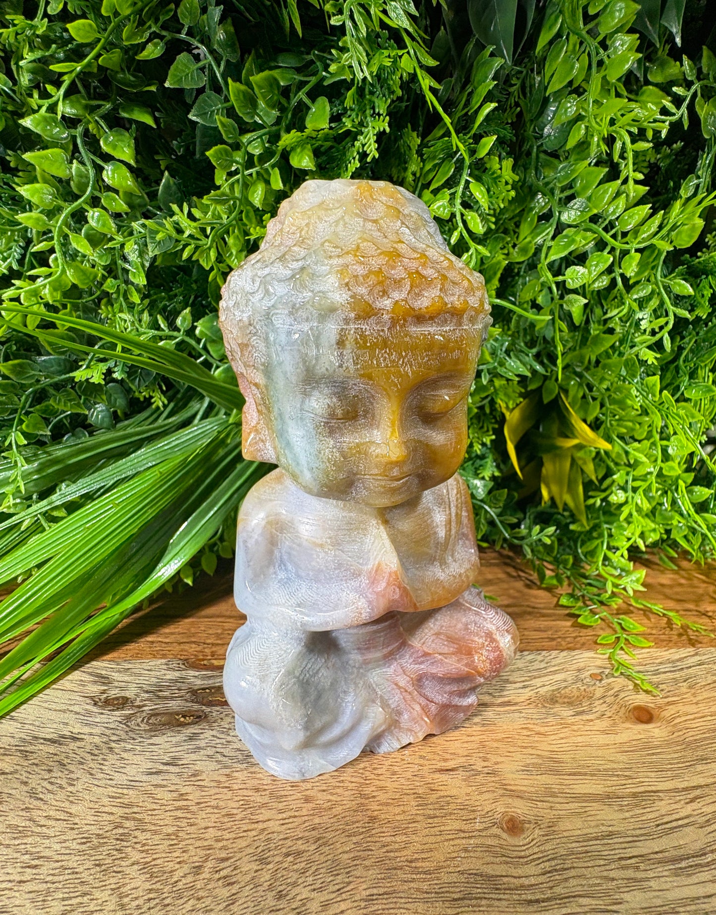 Multicolor Banded Agate Buddha - Grounding • Balance • Inner Peace
