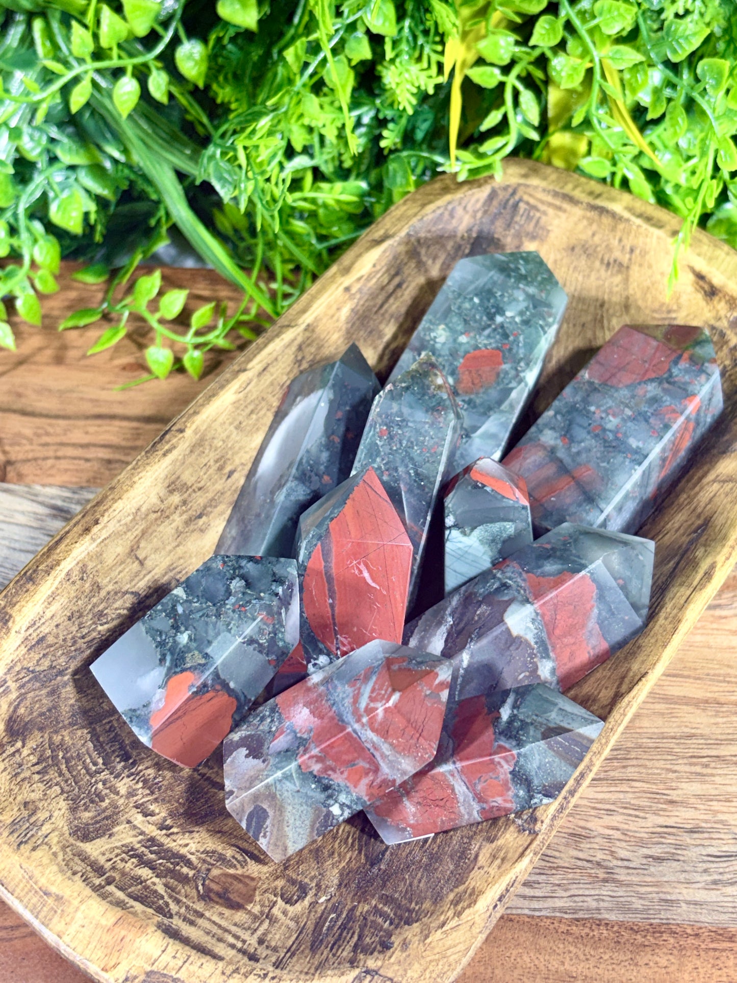 African Bloodstone Points -  Courage • Vitality • Grounded Strength