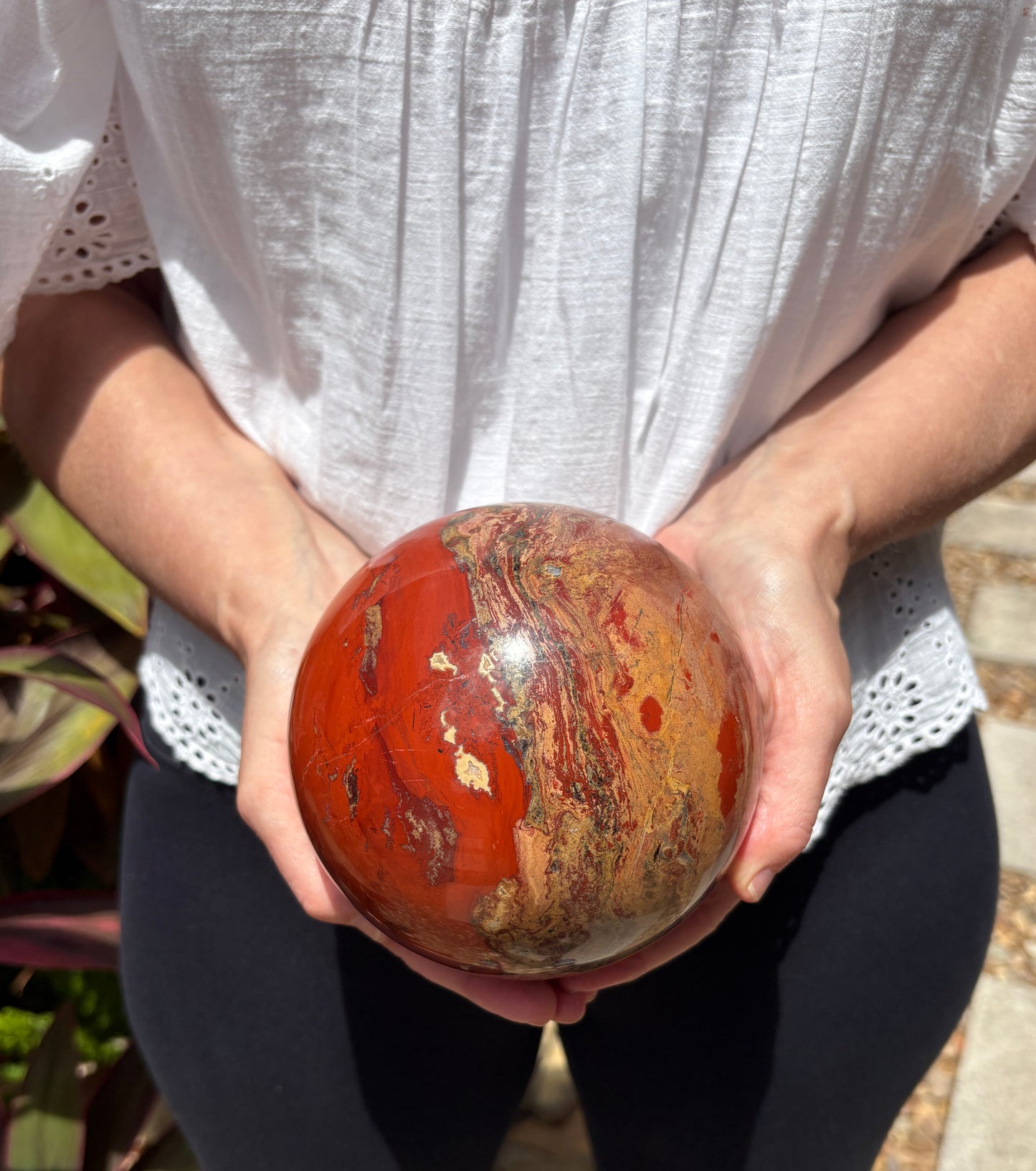 Massive 7.95 lb Red Jasper Sphere - Grounding • Strength • Courage