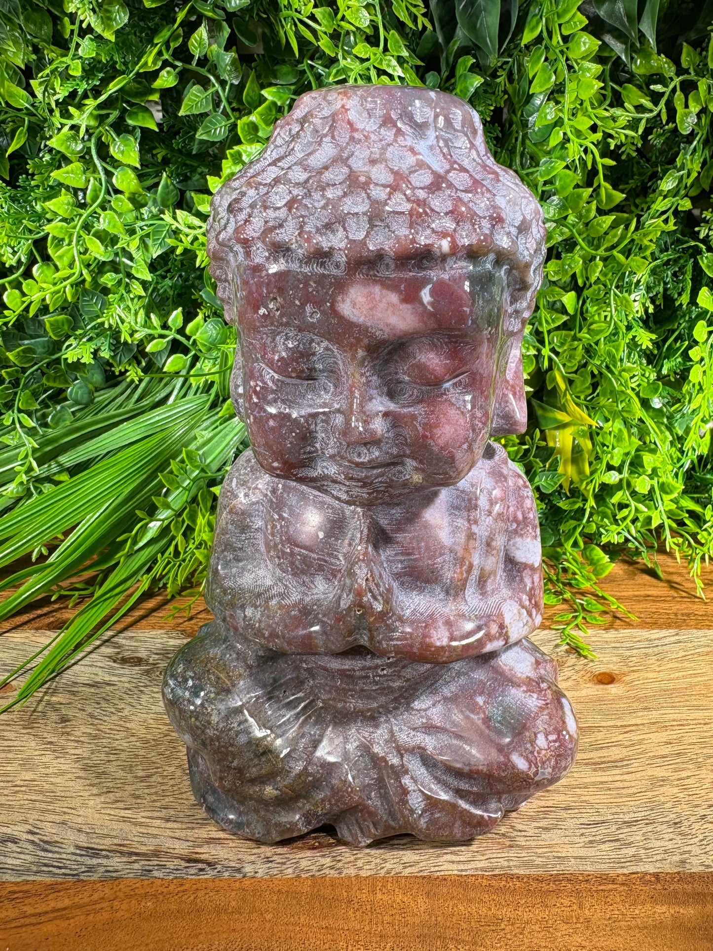 “Tidekeeper” 5.5lb. Orbicular Jasper Buddha | Emotional Balance • Calm Presence • Joyful Grounding