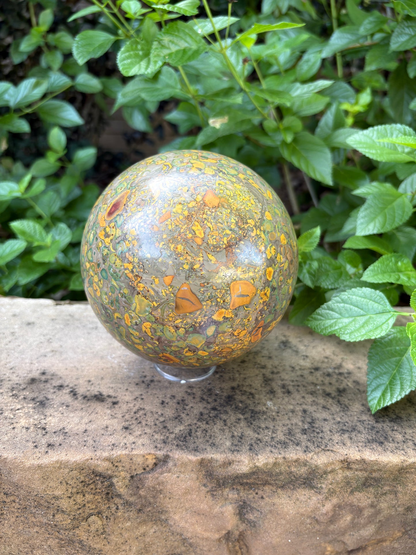 Large 7.82 lbs. Fruit Jasper Sphere -  Grounding • Vitality • Creativity