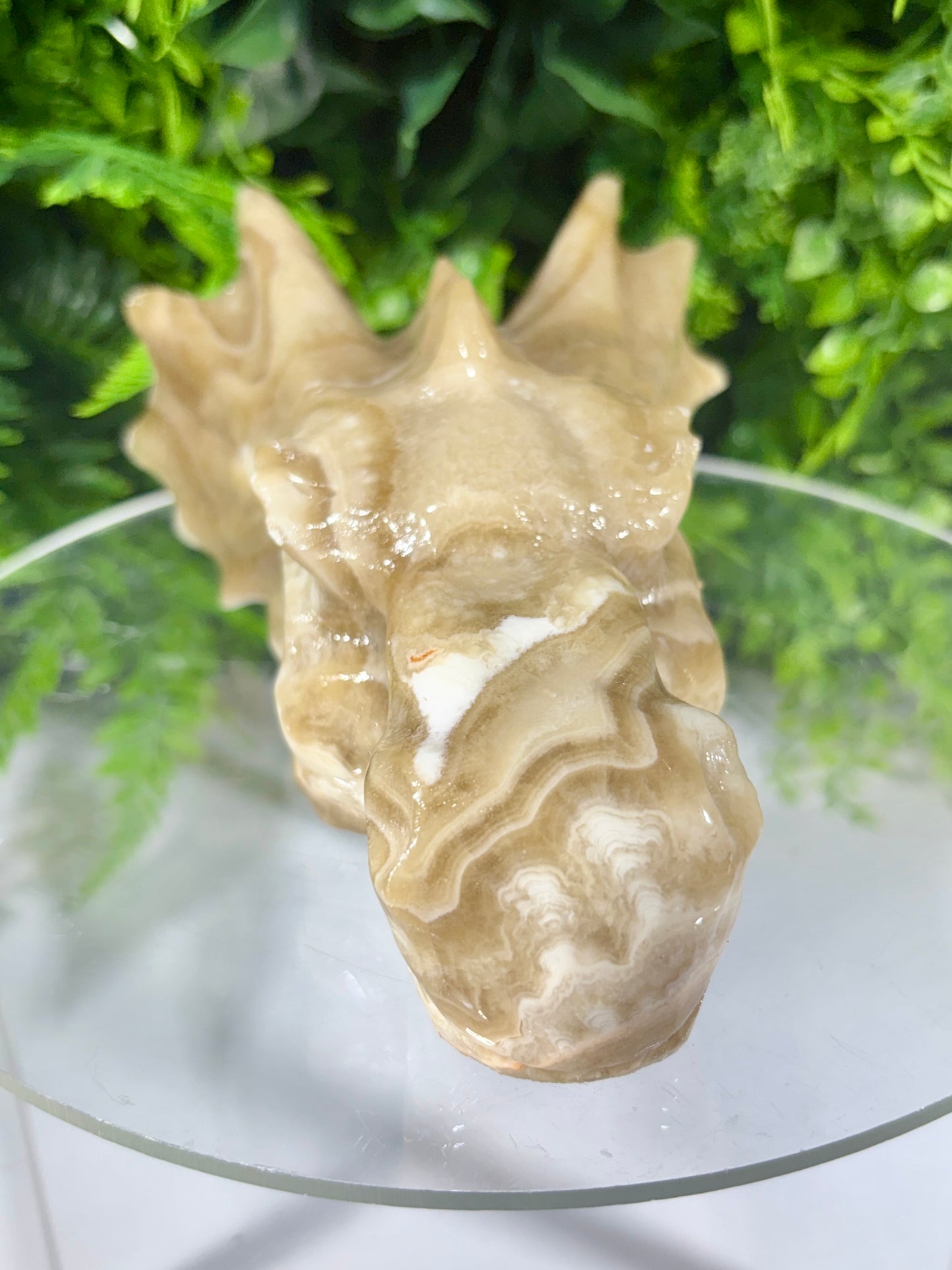 Sir Taupsalot – Natural Banded Calcite Dragon Carving -Ancient Wisdom • Grounded Confidence • Steady Strength