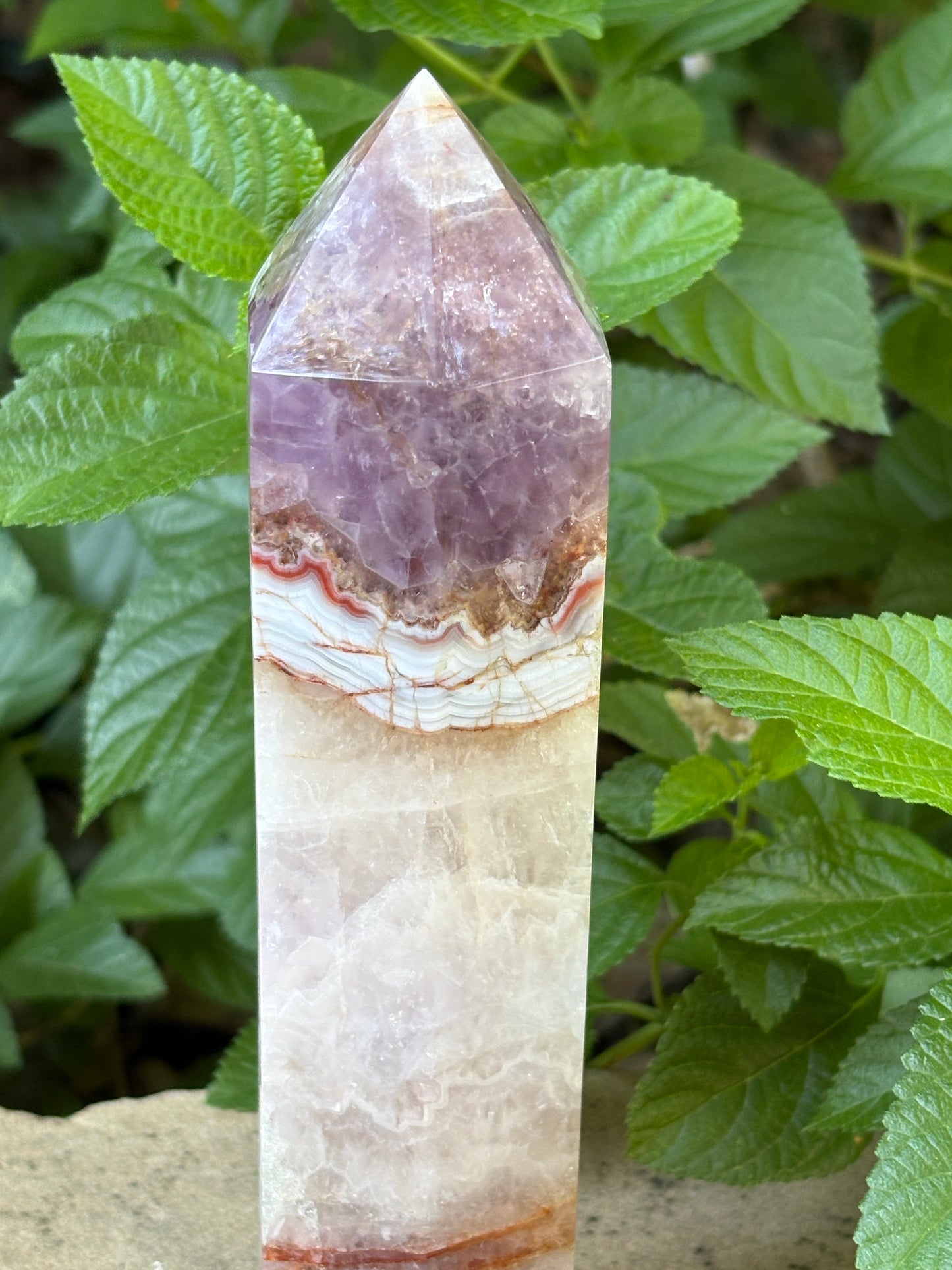 Banded Amethyst Agate Tower -  Intuition • Balance • Peace