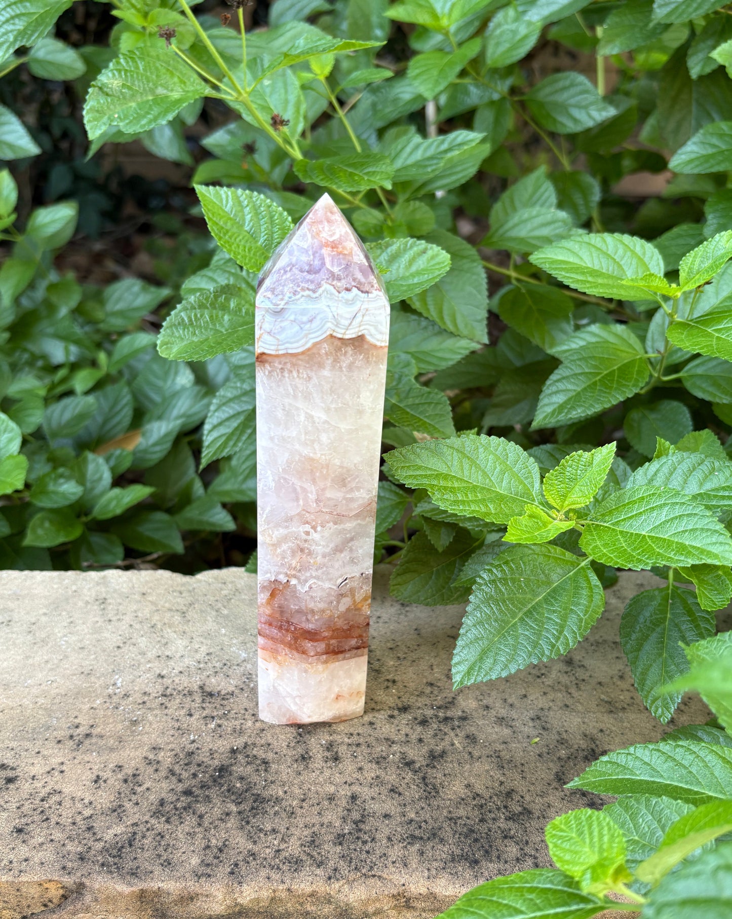 Banded Amethyst Agate Tower -  Intuition • Balance • Peace