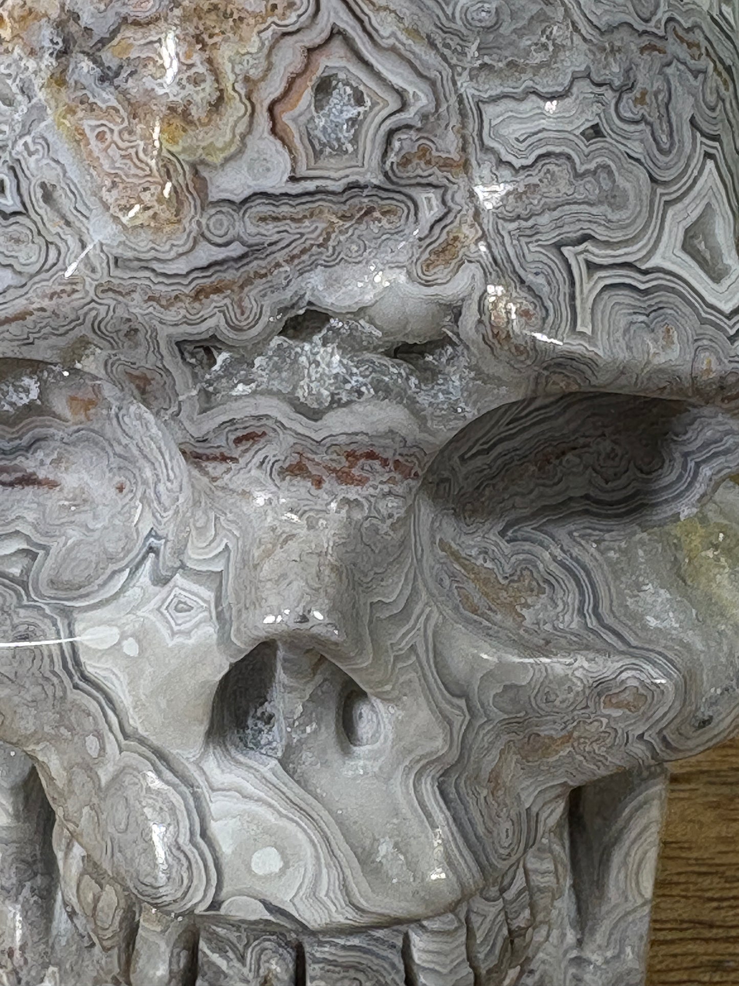 White Mexican Lace Agate Skull -  Balance • Clarity • Grounding