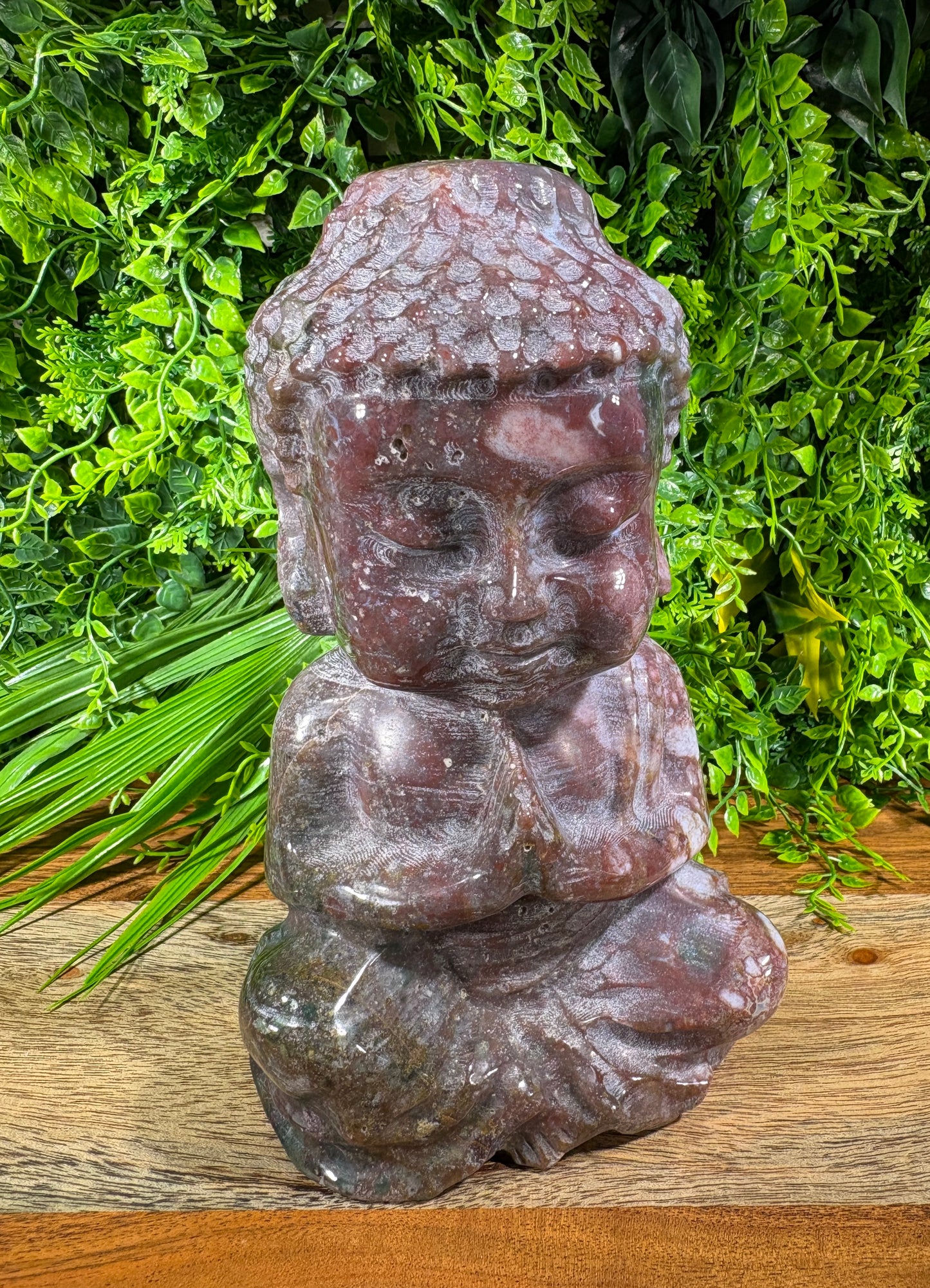 “Tidekeeper” 5.5lb. Orbicular Jasper Buddha | Emotional Balance • Calm Presence • Joyful Grounding