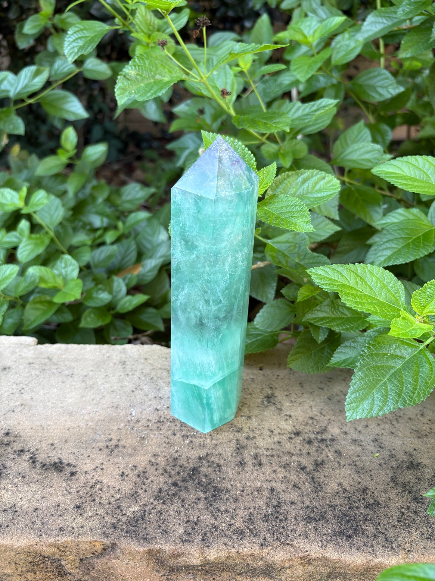 Large 1.79 lb. Green Fluorite Tower with Purple Tip - Focus • Clarity • Intuition