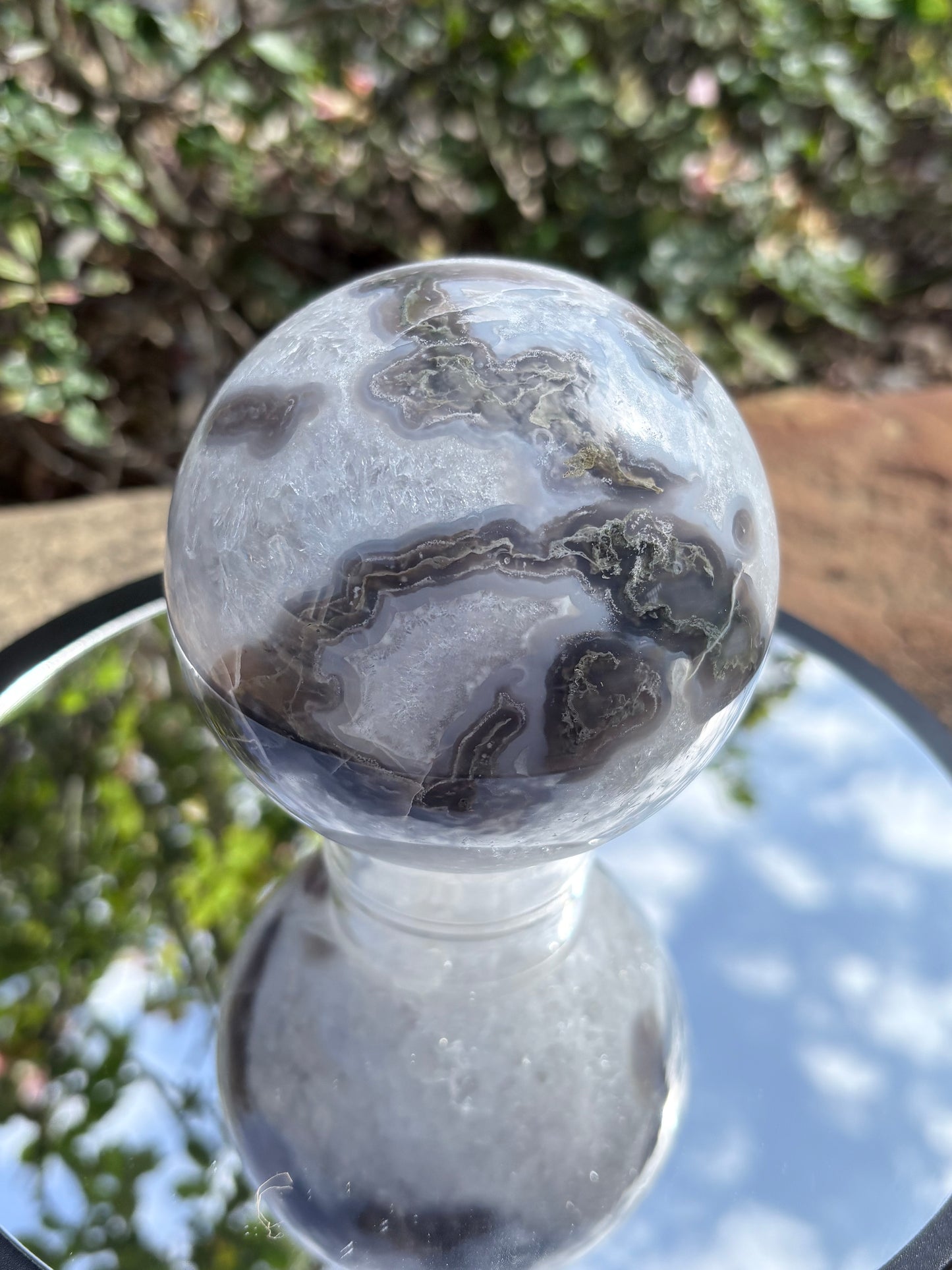 🌿 Moss Agate Crystal Sphere – Renewal • Balance • Earth Calm
