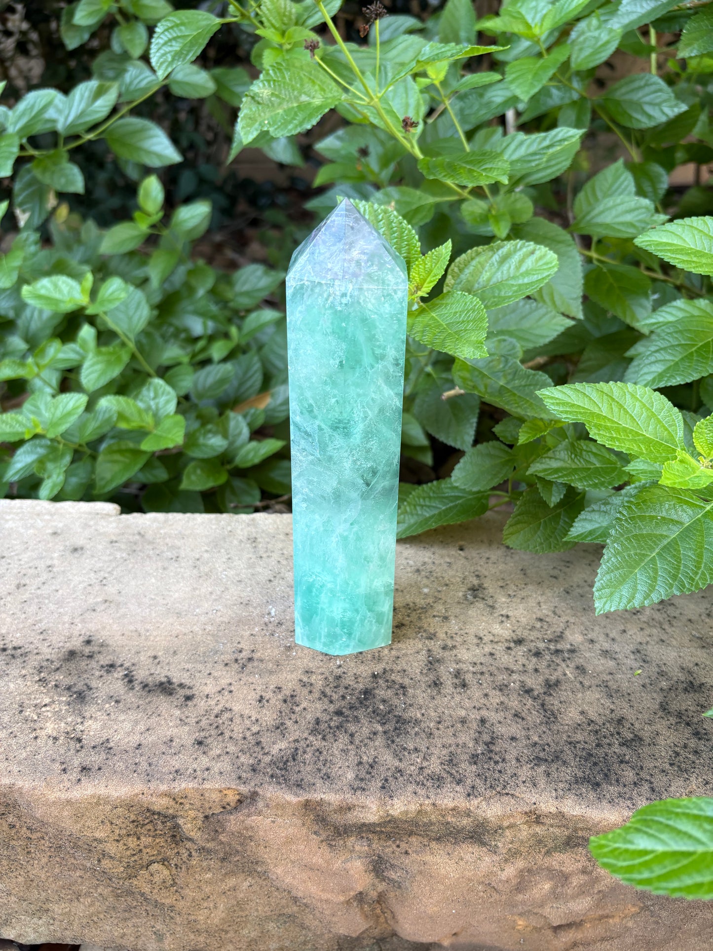 Large 1.79 lb. Green Fluorite Tower with Purple Tip - Focus • Clarity • Intuition