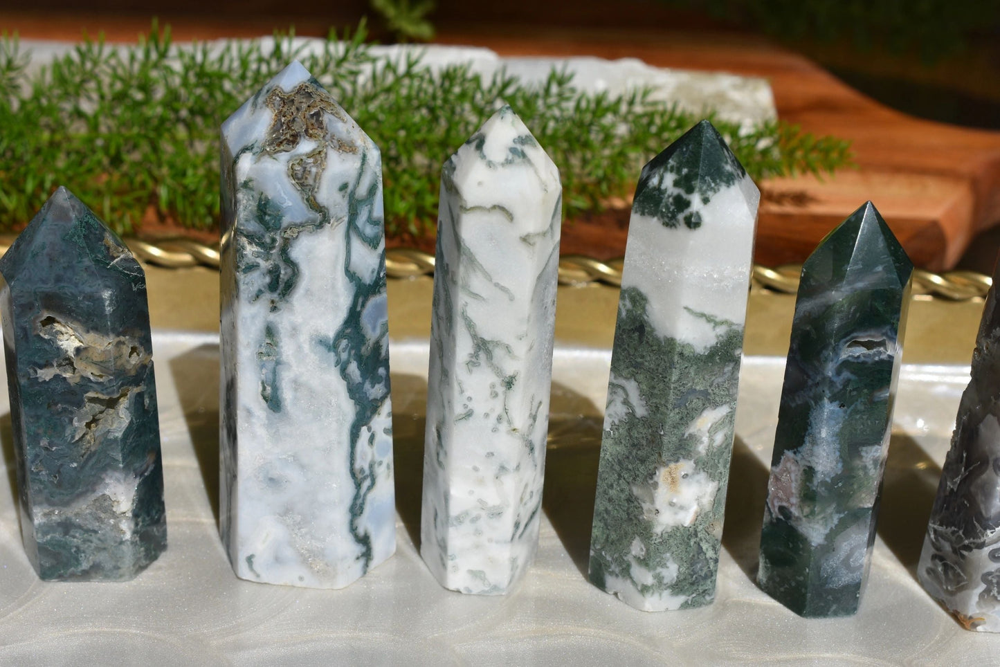 🌿 Moss Agate Towers – Grounding, Renewal & Earth Magic | Choose Your Piece