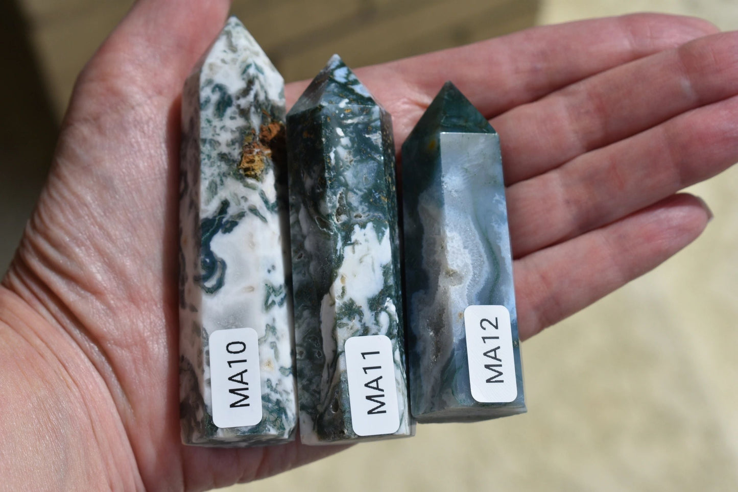🌿 Moss Agate Towers – Grounding, Renewal & Earth Magic | Choose Your Piece