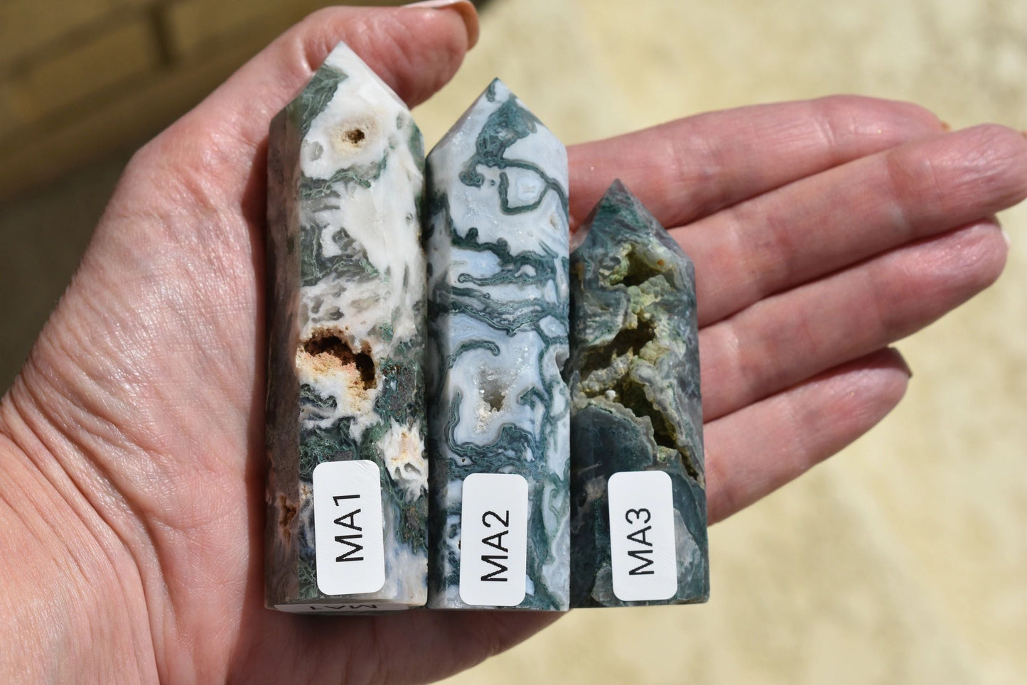 🌿 Moss Agate Towers – Grounding, Renewal & Earth Magic | Choose Your Piece